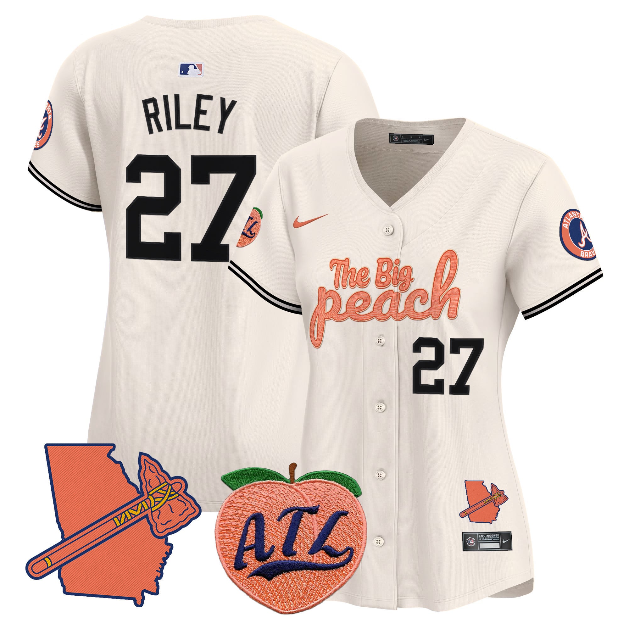 Alternative view of Acuña Jr. Braves Jersey - Nike - City Connect ‘Big Peach’