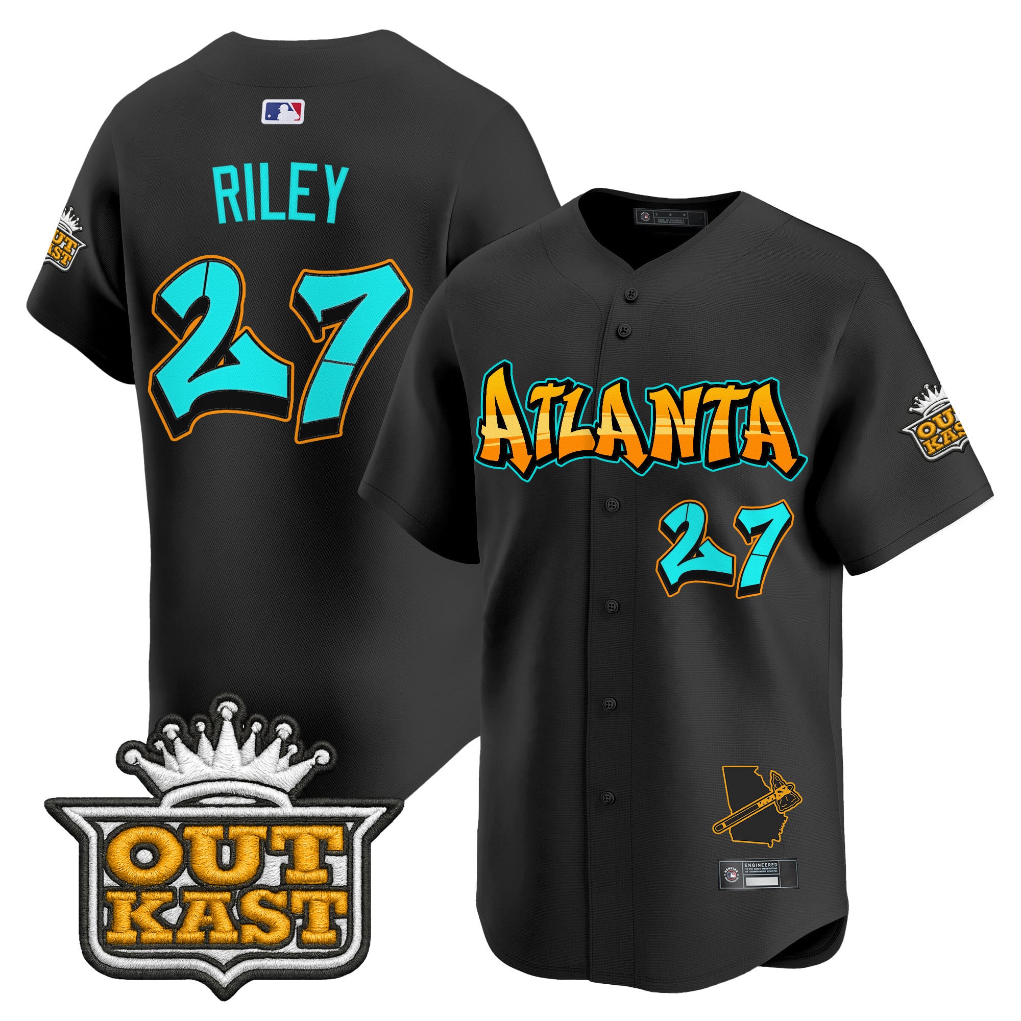 Alternative view of Acuna Jr Braves Outkast Jersey - Acuna Jr. Braves Outkast Jersey