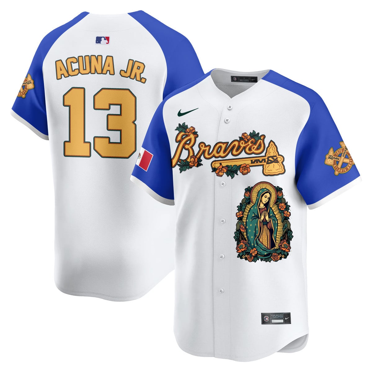Acuna Jr. Braves Mexico Jersey - Nike - White & Blue