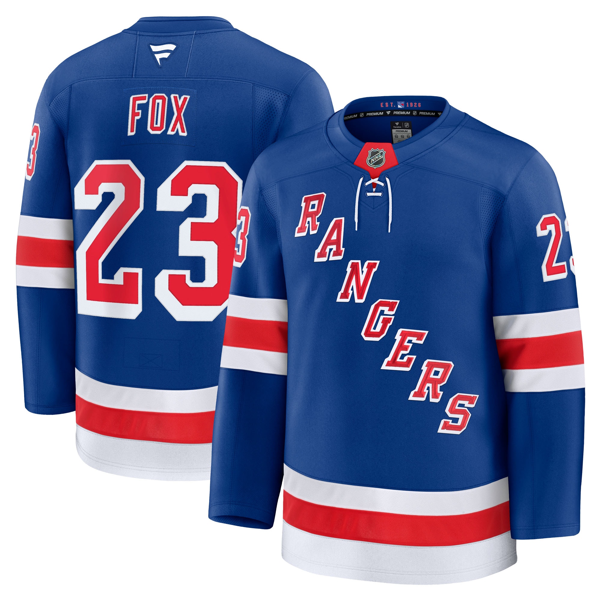 Adam Fox New York Rangers Fanatics Home Premium Jersey - Blue