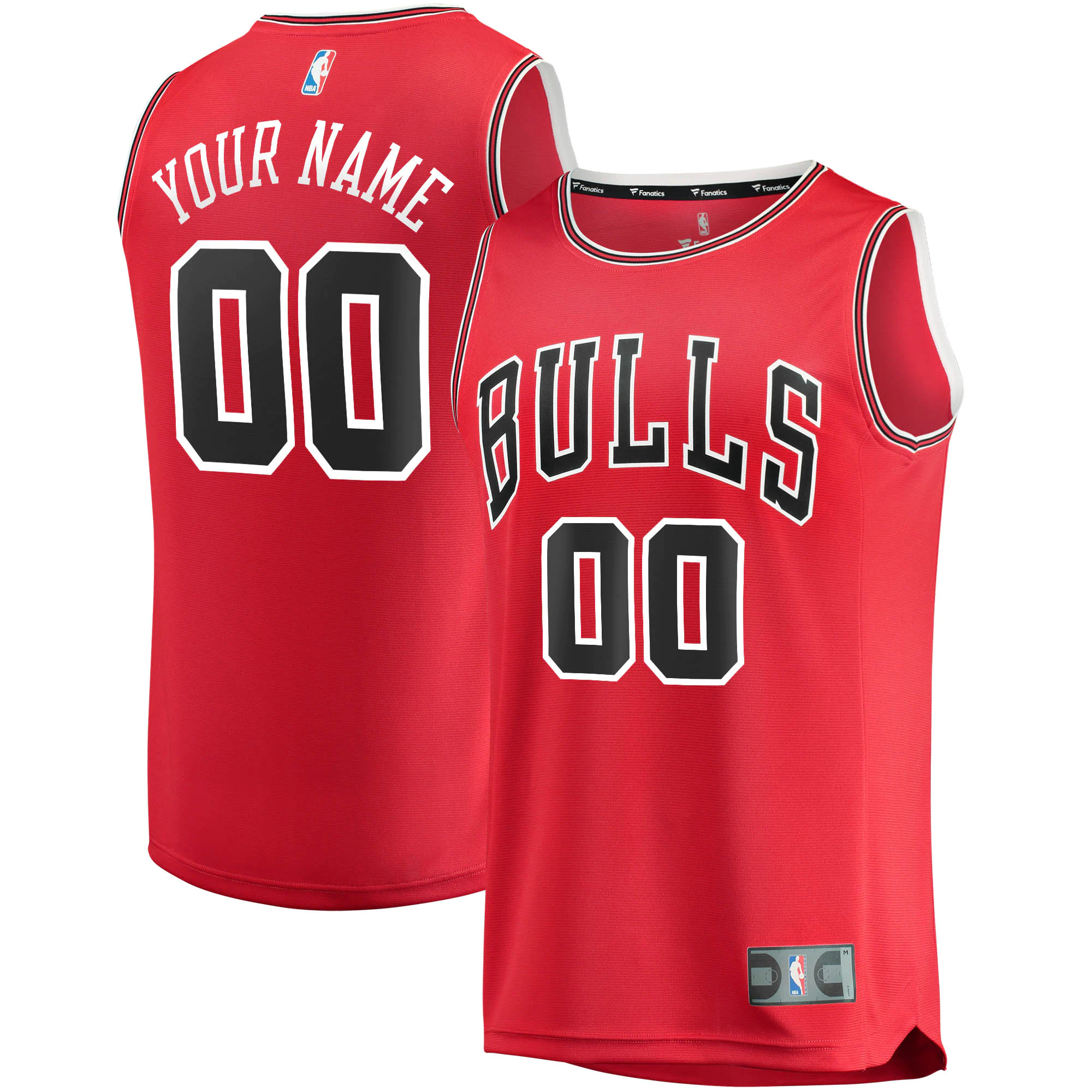 add Fanatics Bulls Red Custom Jersey - Fanatics Bulls Red Custom