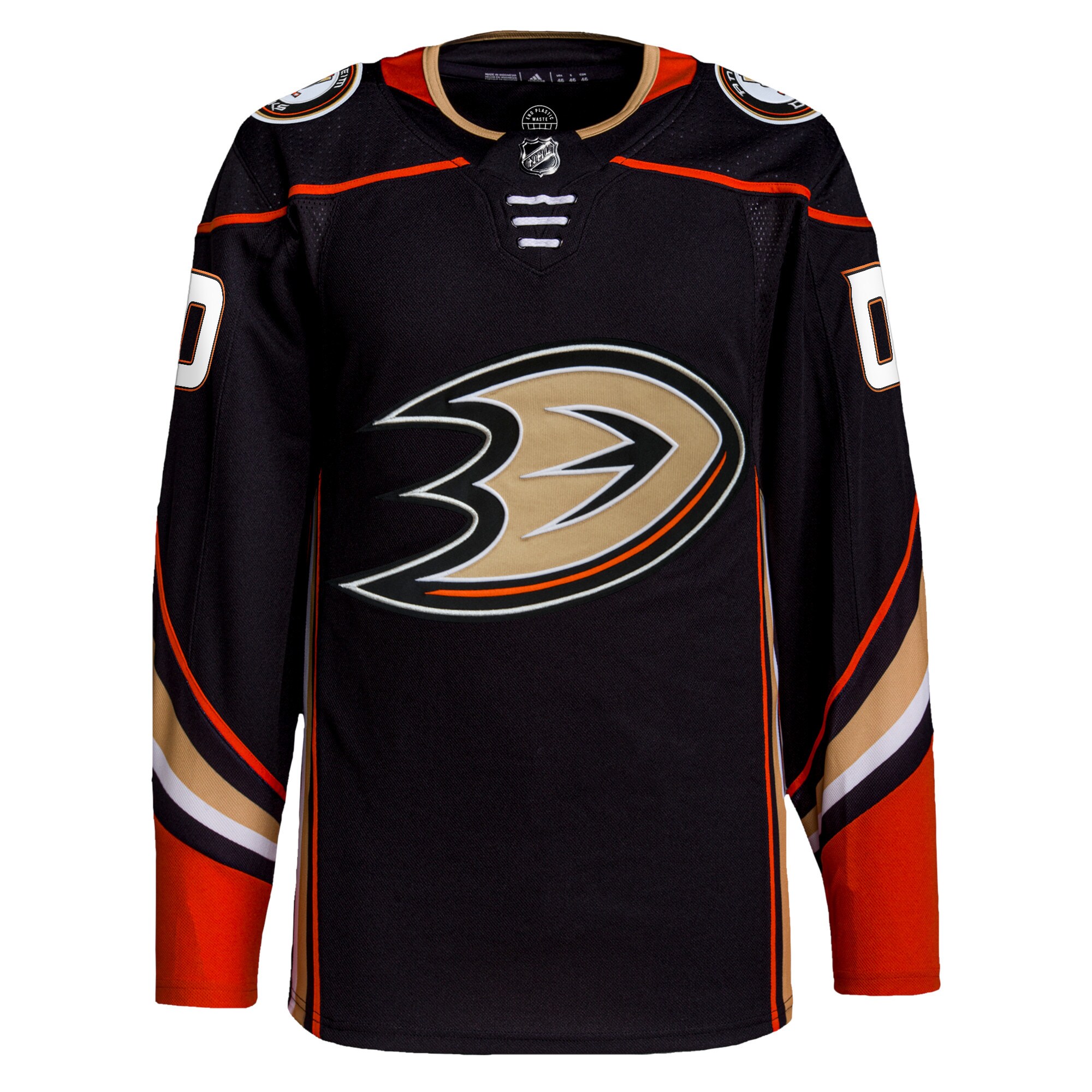 Alternative view of Adidas Anaheim Ducks Black Jersey - Customizable NHL Gear