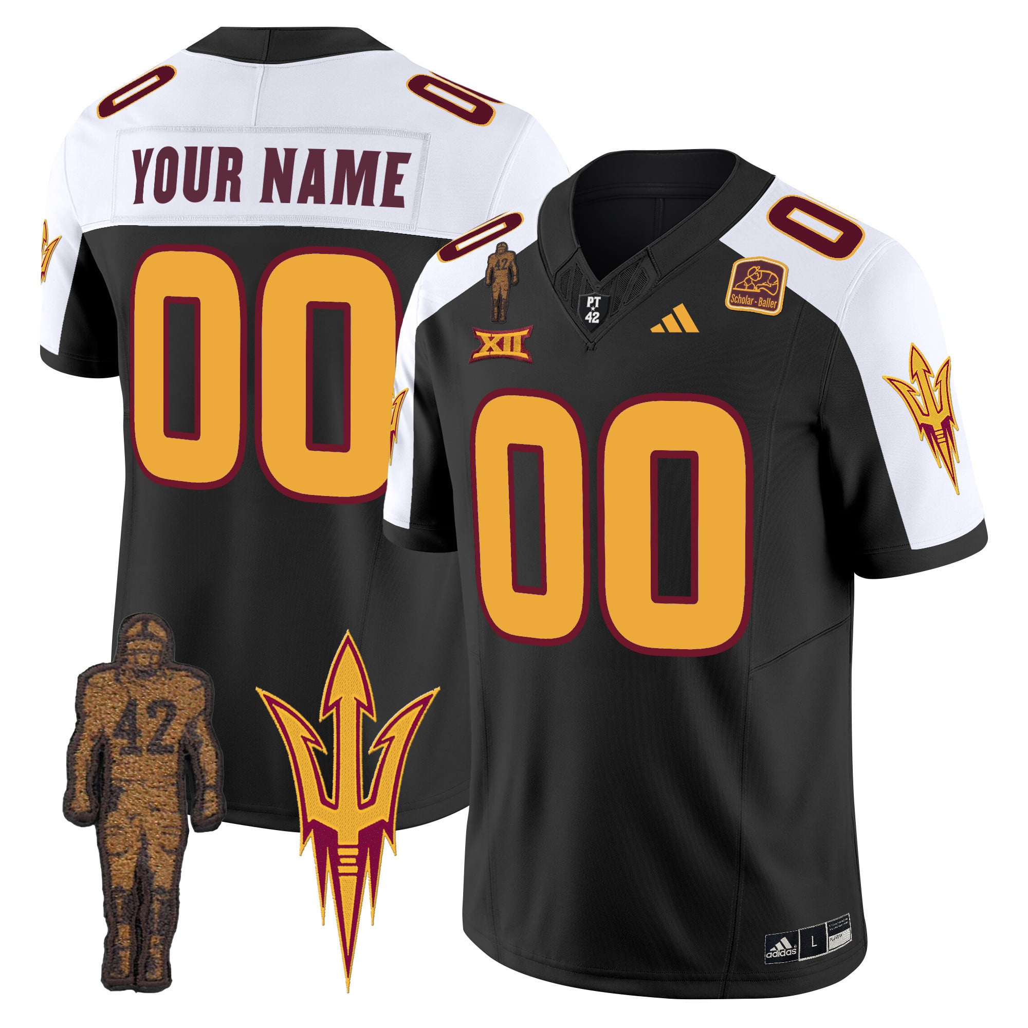 Alternative view of Adidas ASU Maroon Jersey - Custom Adidas Arizona State Jersey