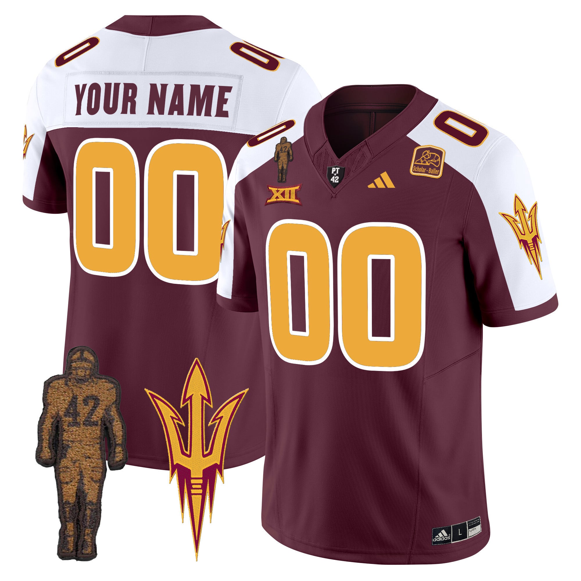 Adidas ASU Maroon Jersey - Custom Adidas Arizona State Jersey