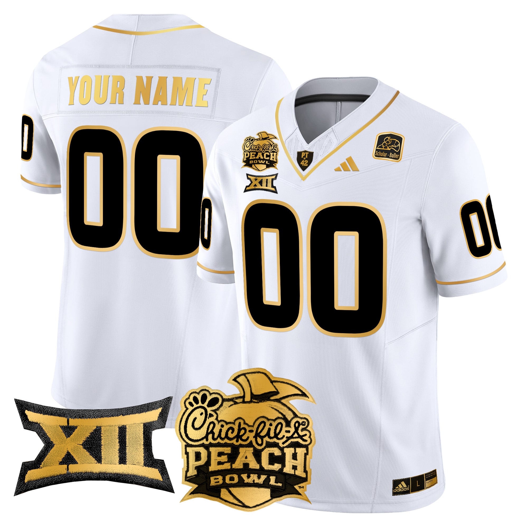 Alternative view of Adidas ASU Peach Bowl Jersey - Black & Gold Custom
