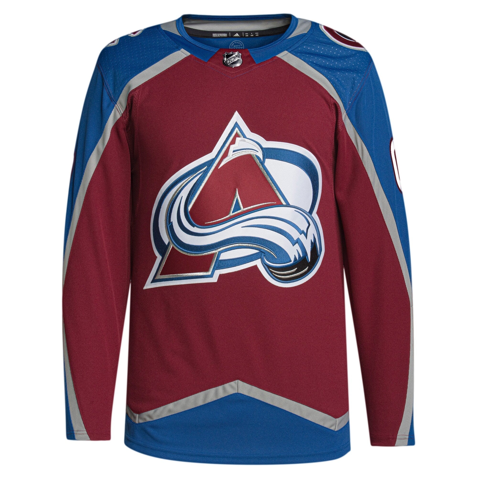 Alternative view of Adidas Avalanche Burgundy Jersey - Adidas Colorado Avalanche Burgundy