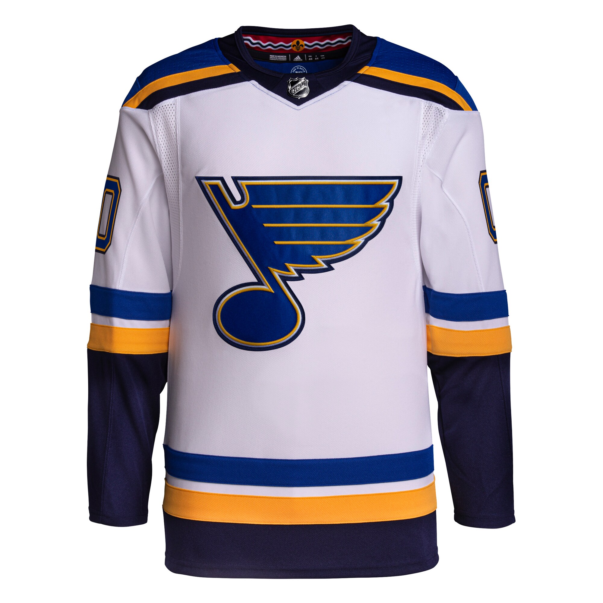 Alternative view of Adidas Blues Away Jersey - Custom White NHL Jersey