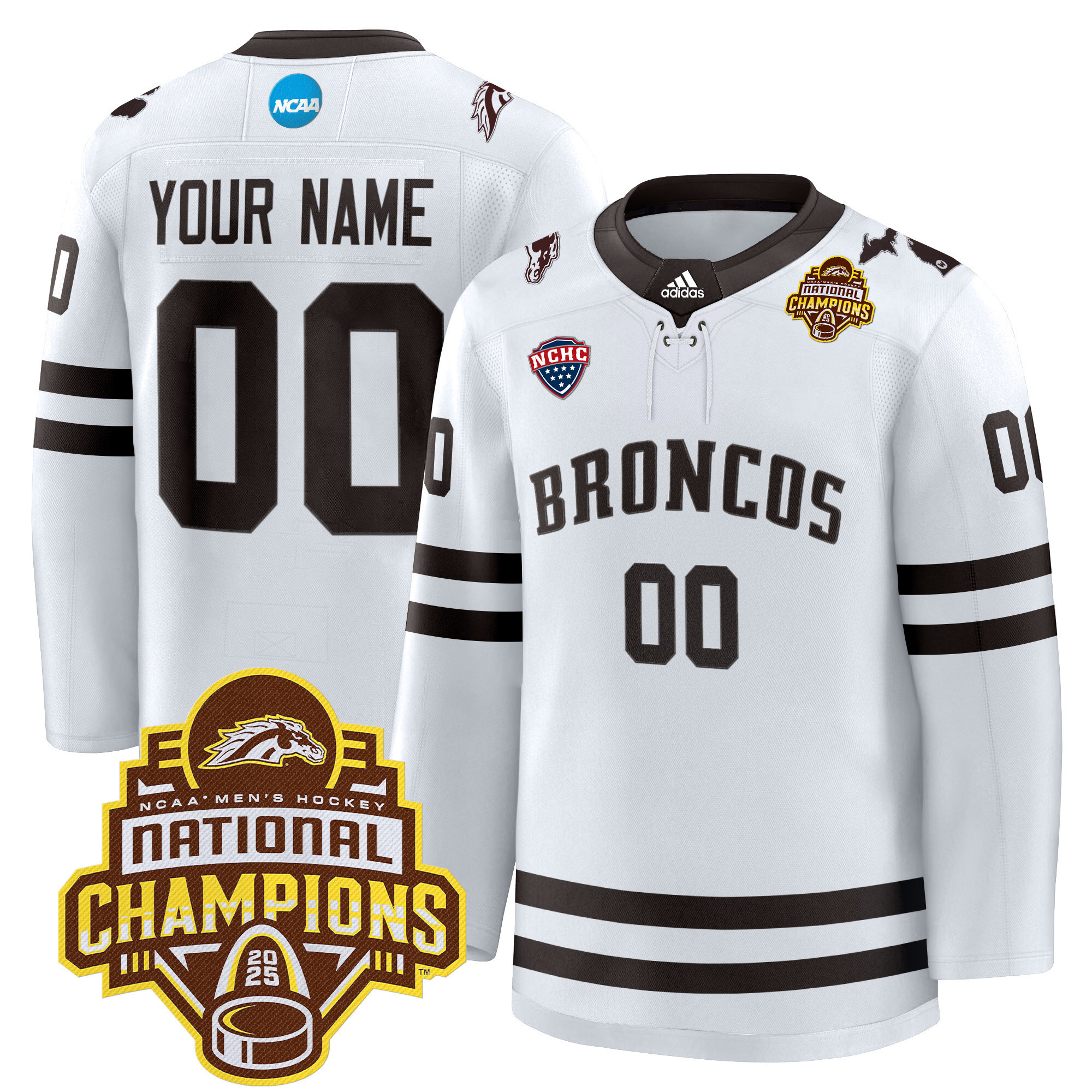 Adidas Broncos 2025 Jersey - Adidas Broncos 2025 Champions White