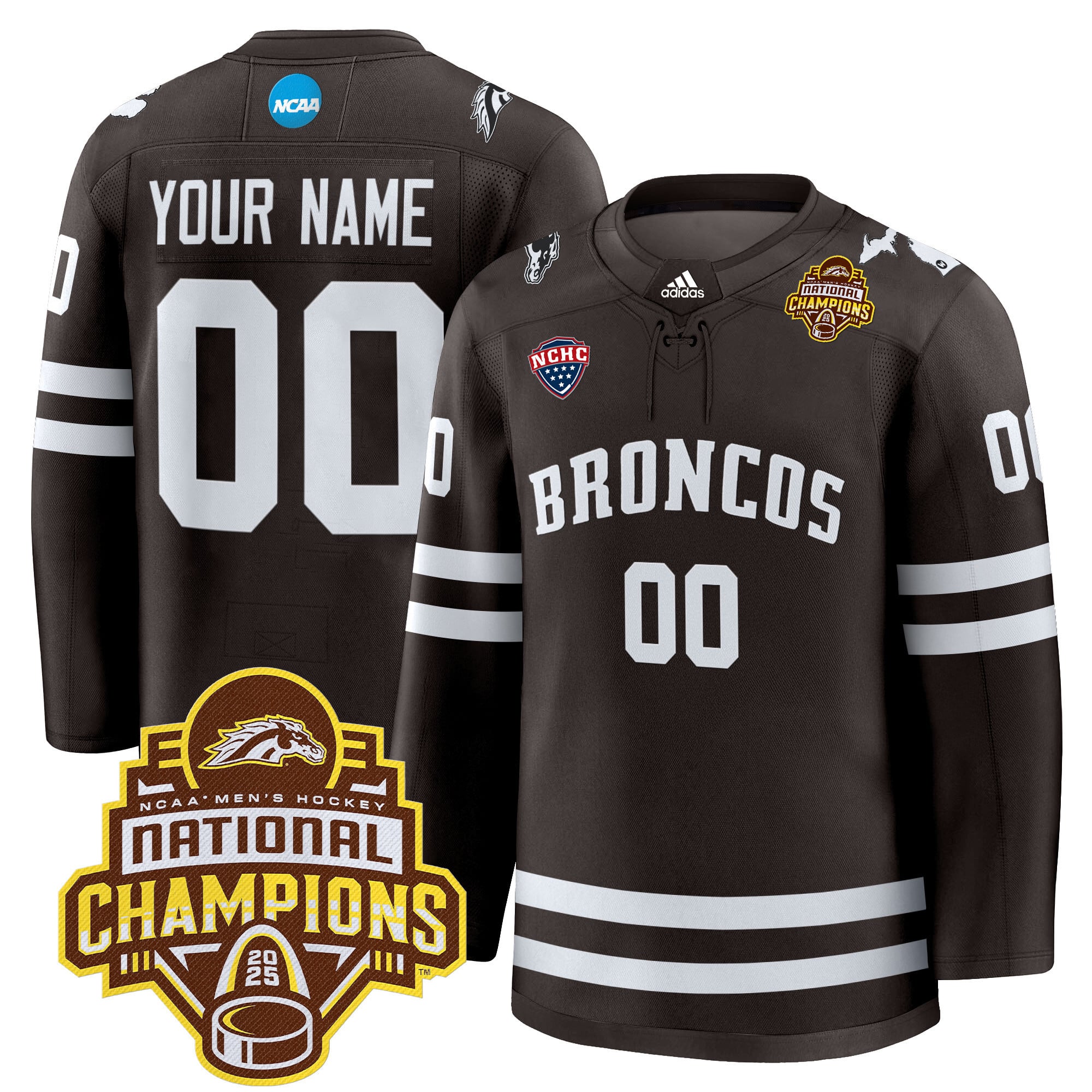 Alternative view of Adidas Broncos 2025 Jersey - Adidas Broncos 2025 Champions White