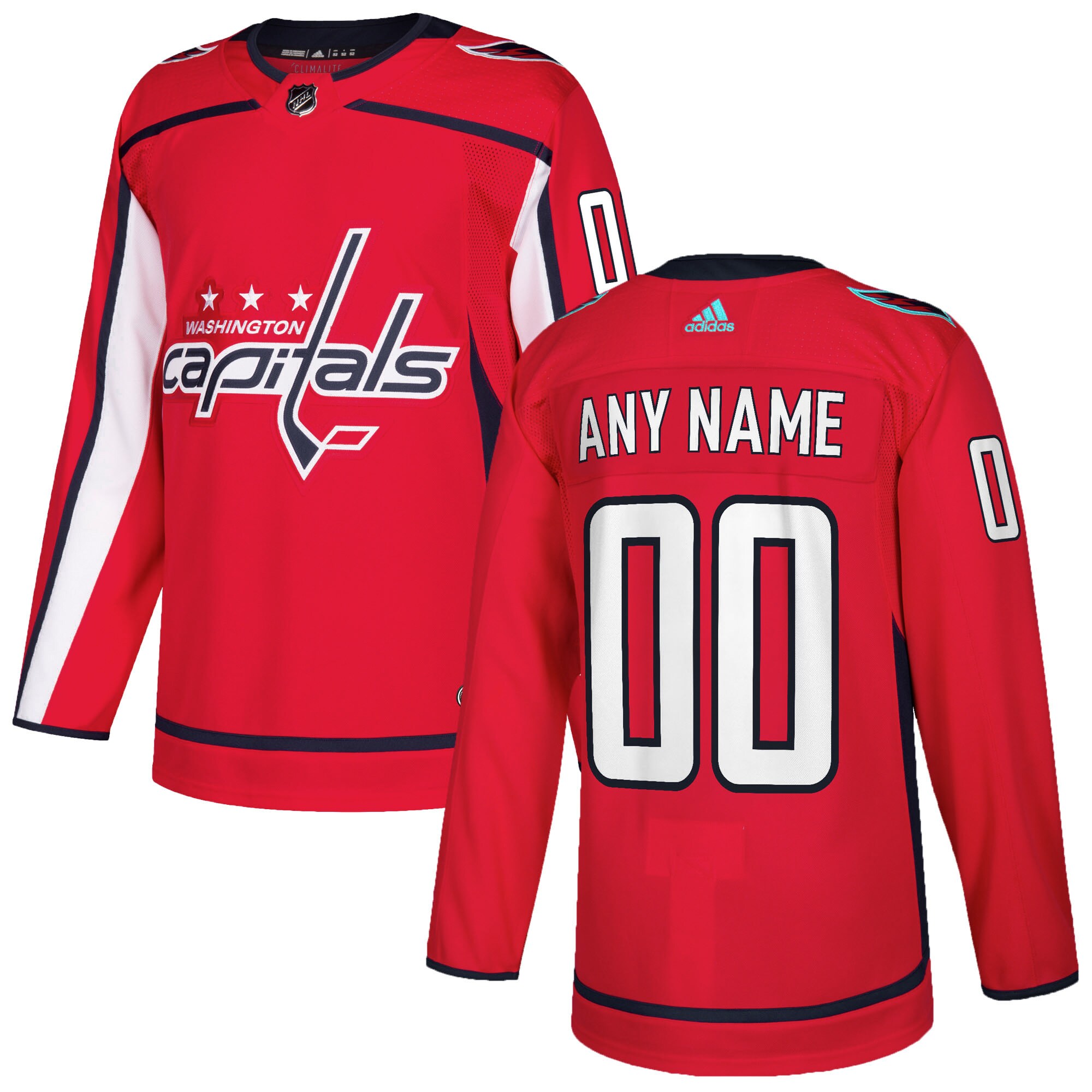 Adidas Capitals Red Jersey - Customizable NHL Gear