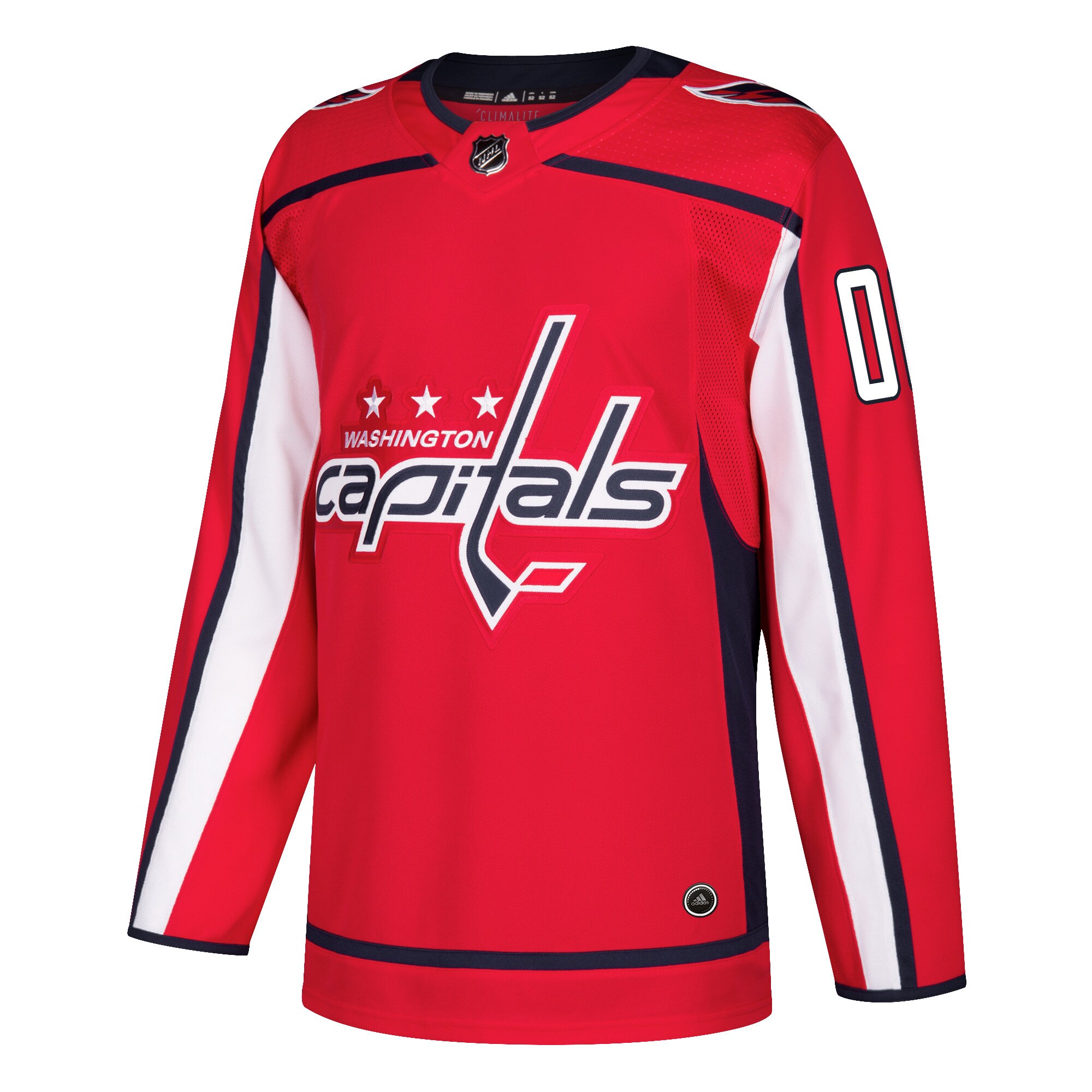 Alternative view of Adidas Capitals Red Jersey - Customizable NHL Gear