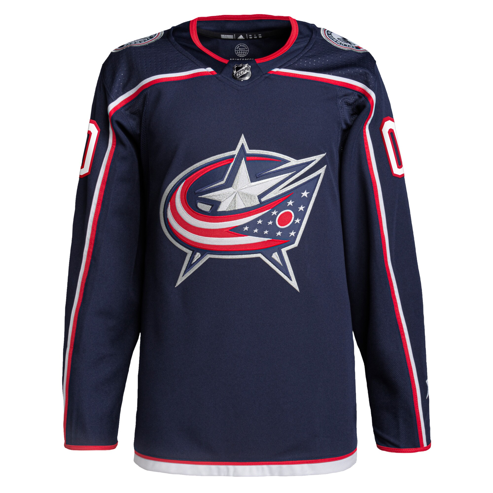 Alternative view of Adidas Columbus Blue Jackets Navy Jersey - Customizable