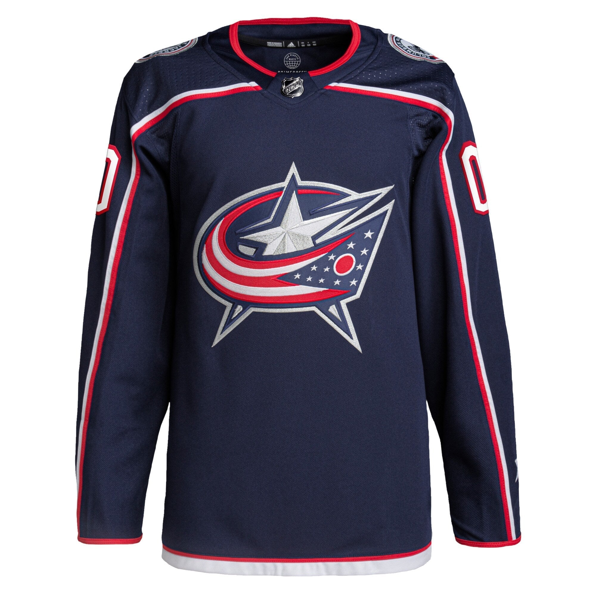 Alternative view of adidas customizable Columbus Blue Jackets Navy Jersey - Adidas