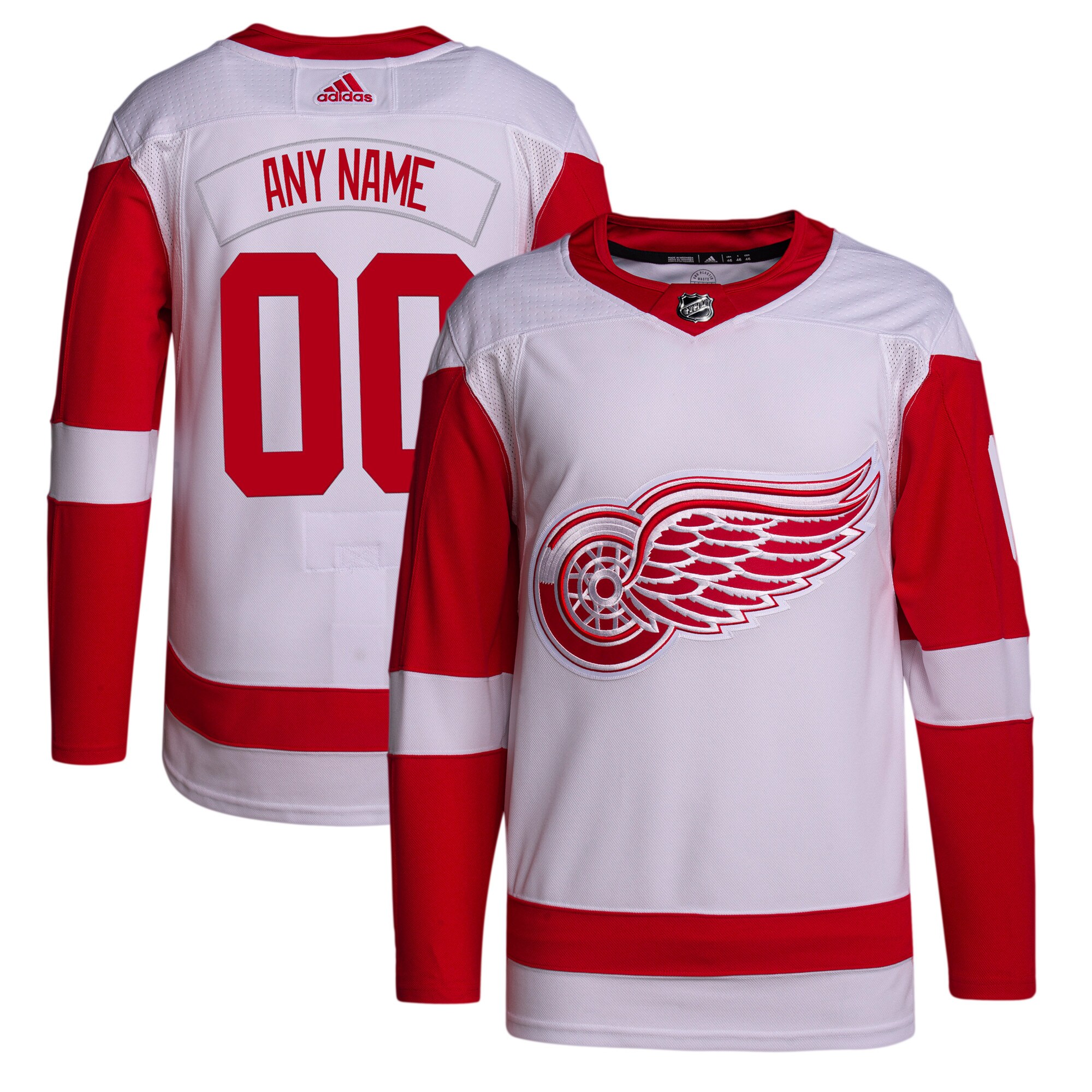 Adidas Detroit Red Wings White Jersey - Custom Name & Number