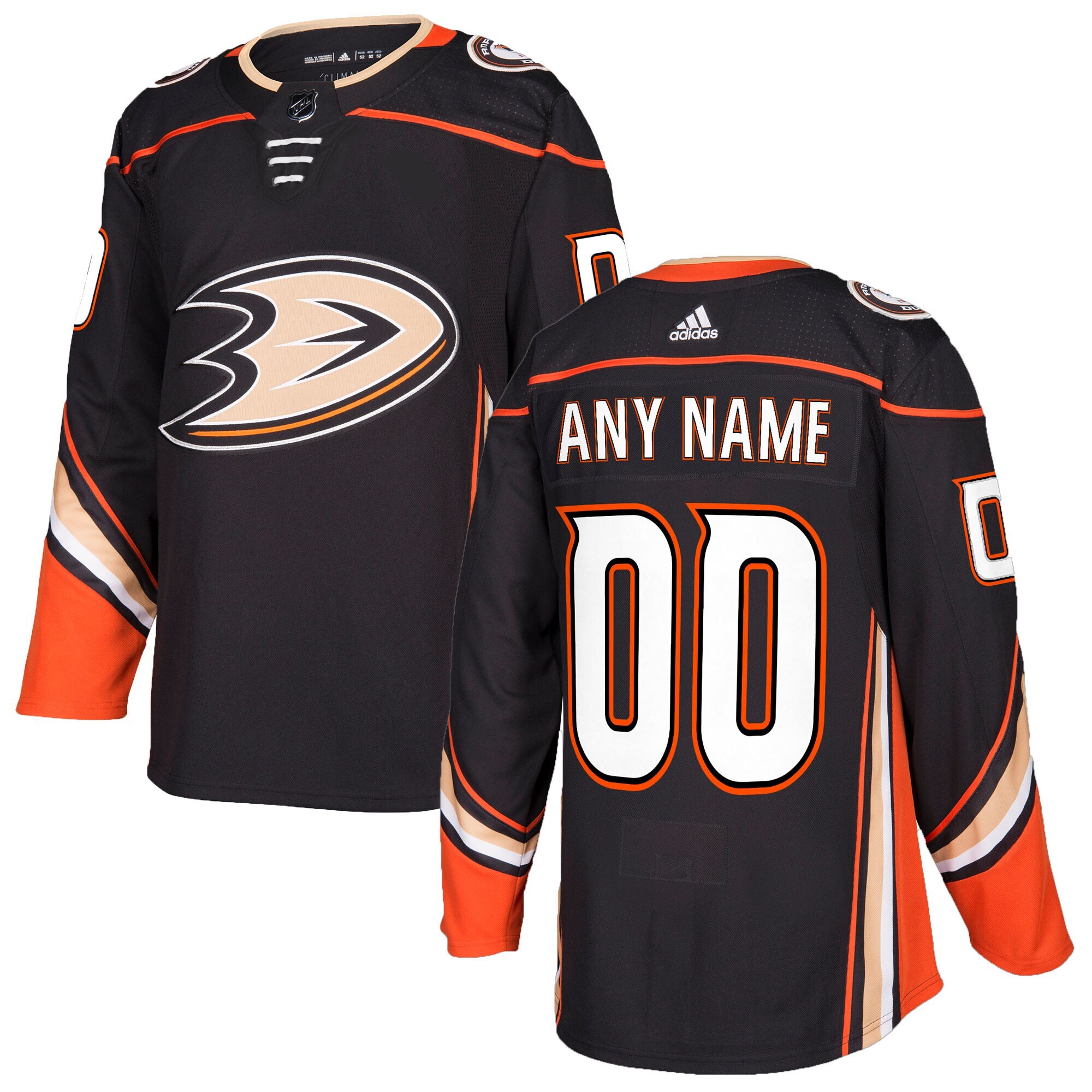 Adidas Ducks Black Jersey - Personalized NHL Gear