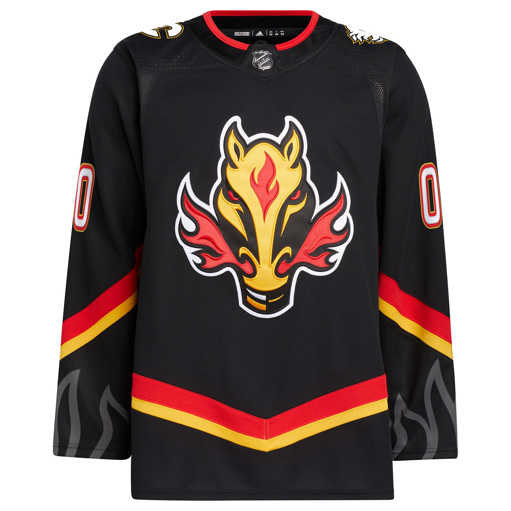 Alternative view of Adidas Flames Custom Black Jersey - NHL Authentic