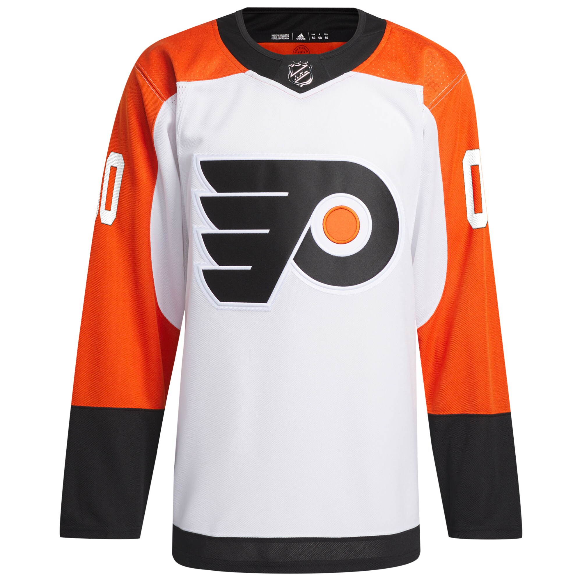 Alternative view of Adidas Flyers Away Jersey - White, Orange NHL Gear