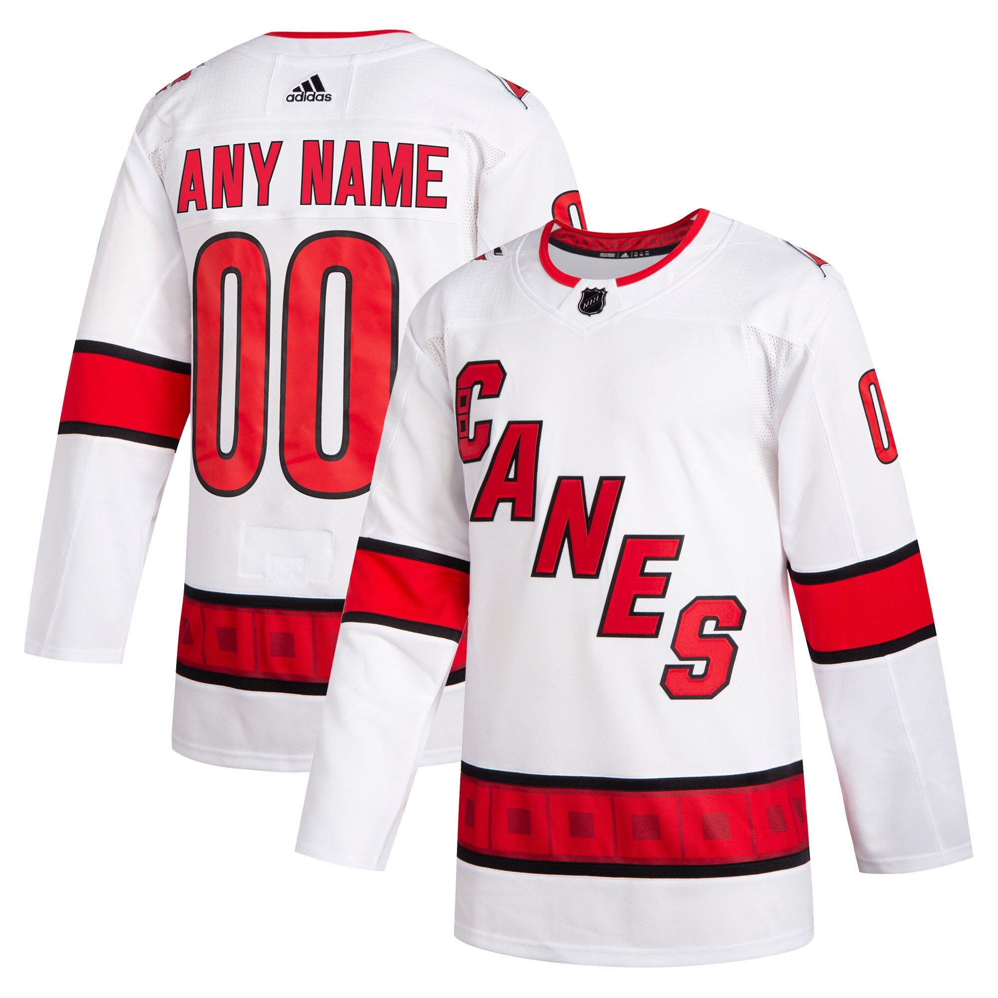 Adidas Hurricanes White Jersey - Customizable NHL Authentic