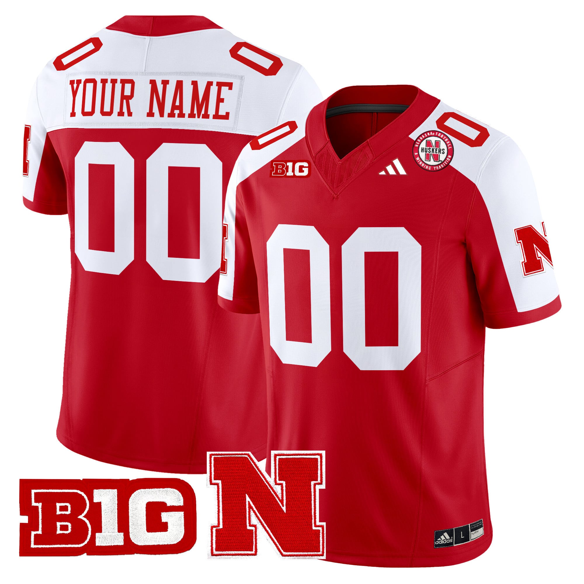 Adidas Huskers Red Jersey - Adidas Nebraska Huskers Red Football
