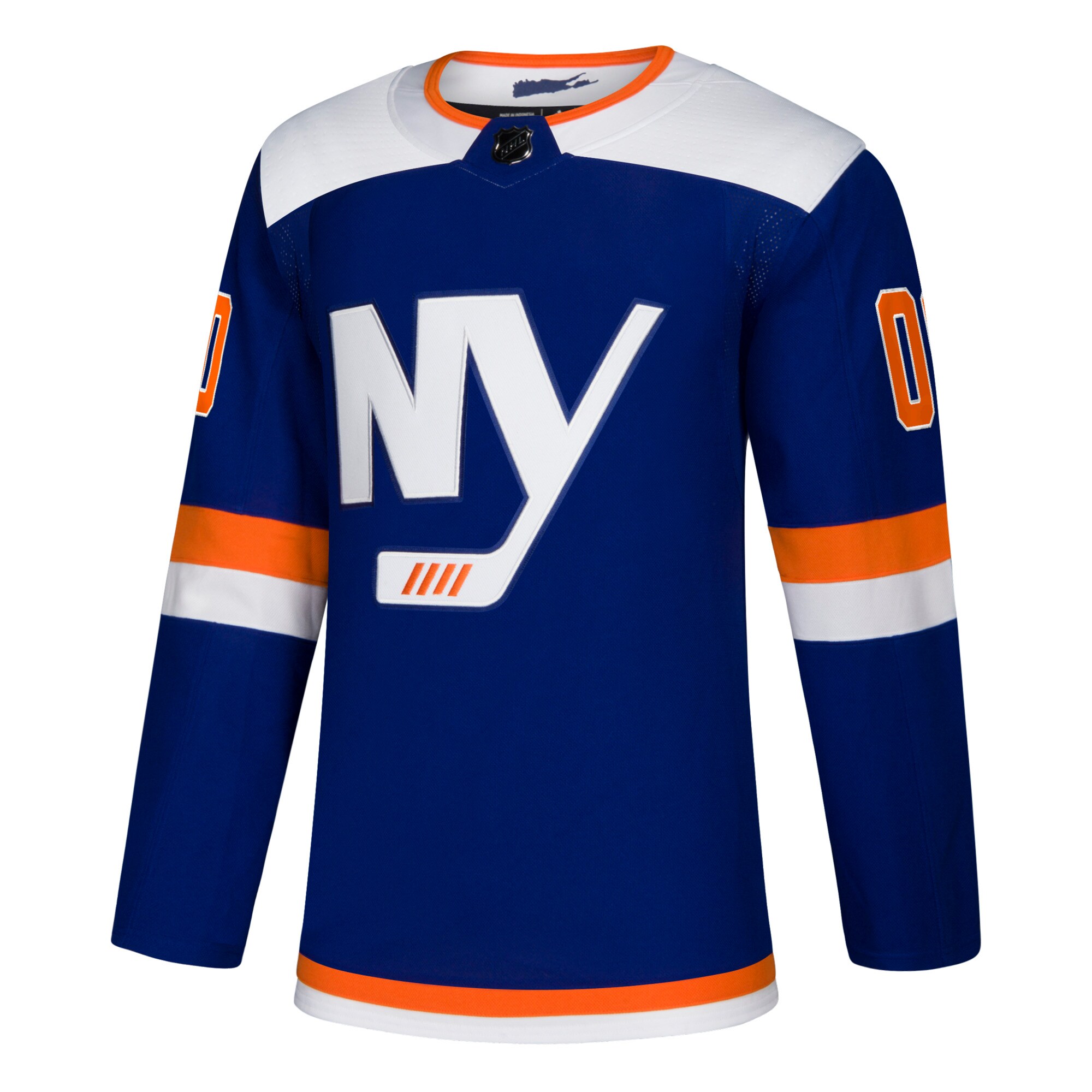 Alternative view of Adidas Islanders Blue Authentic Jersey - Customizable NHL