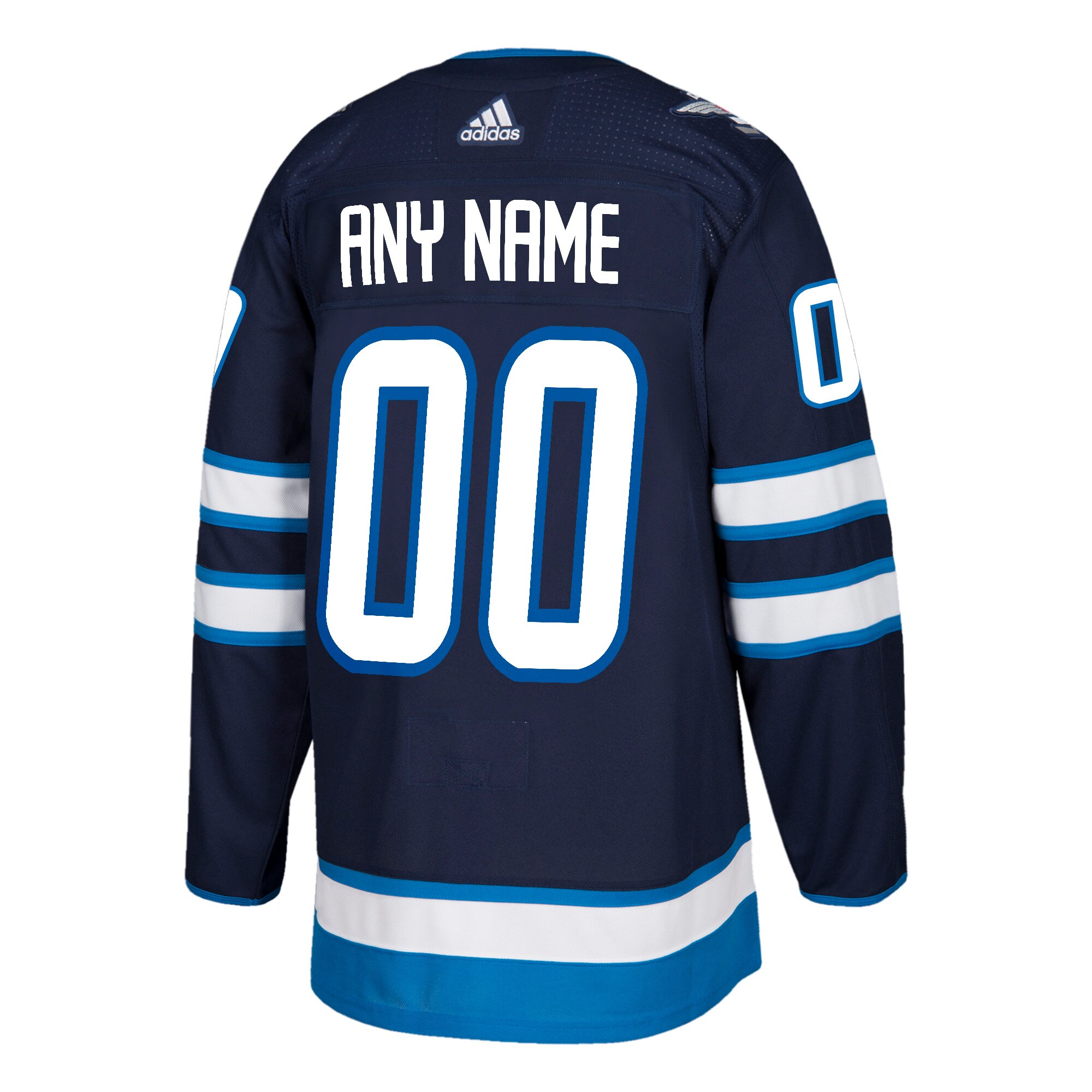 Alternative view of Adidas Jets Navy Authentic Jersey - Customizable NHL Apparel