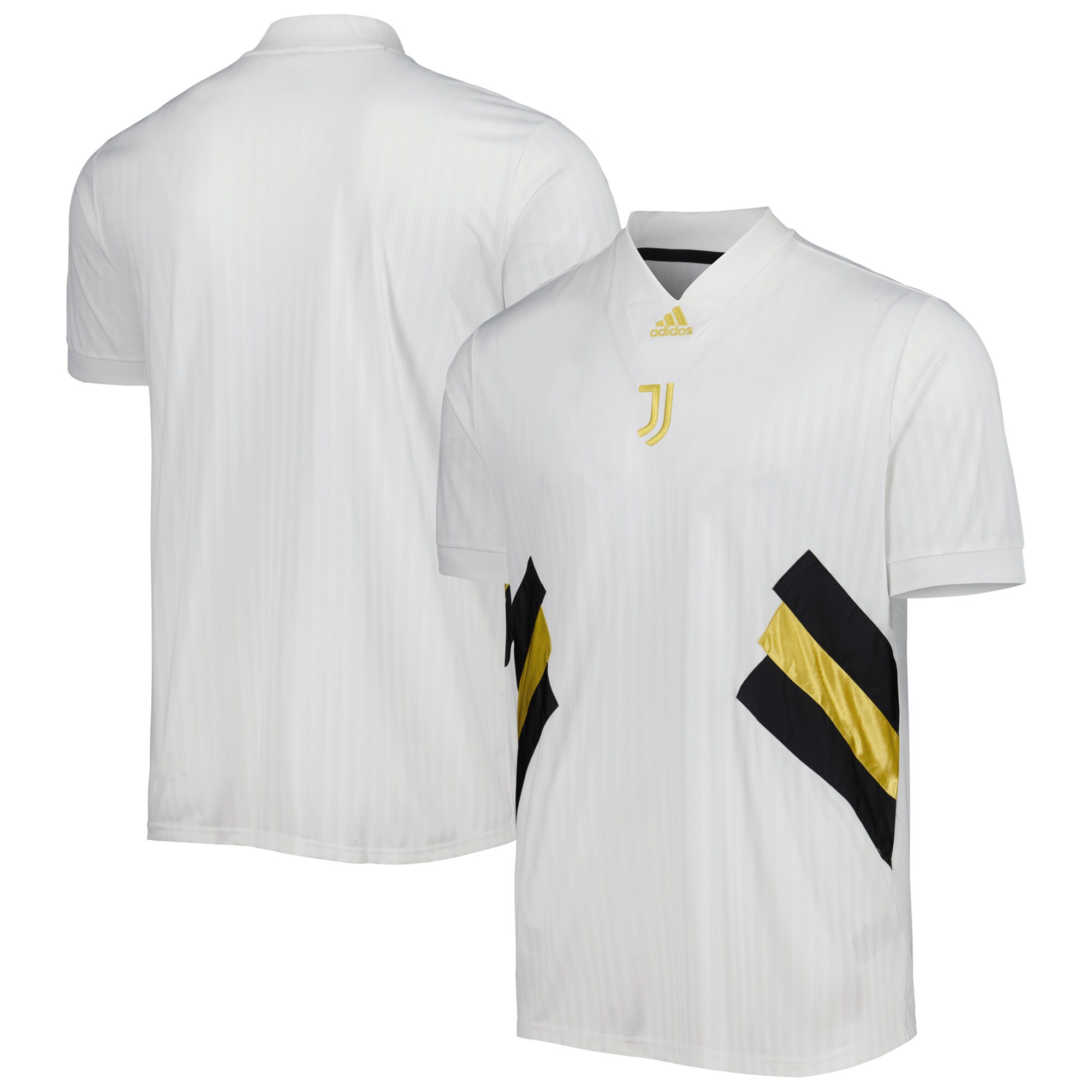 Adidas Juventus White Jersey - Iconic Black & Gold Accents