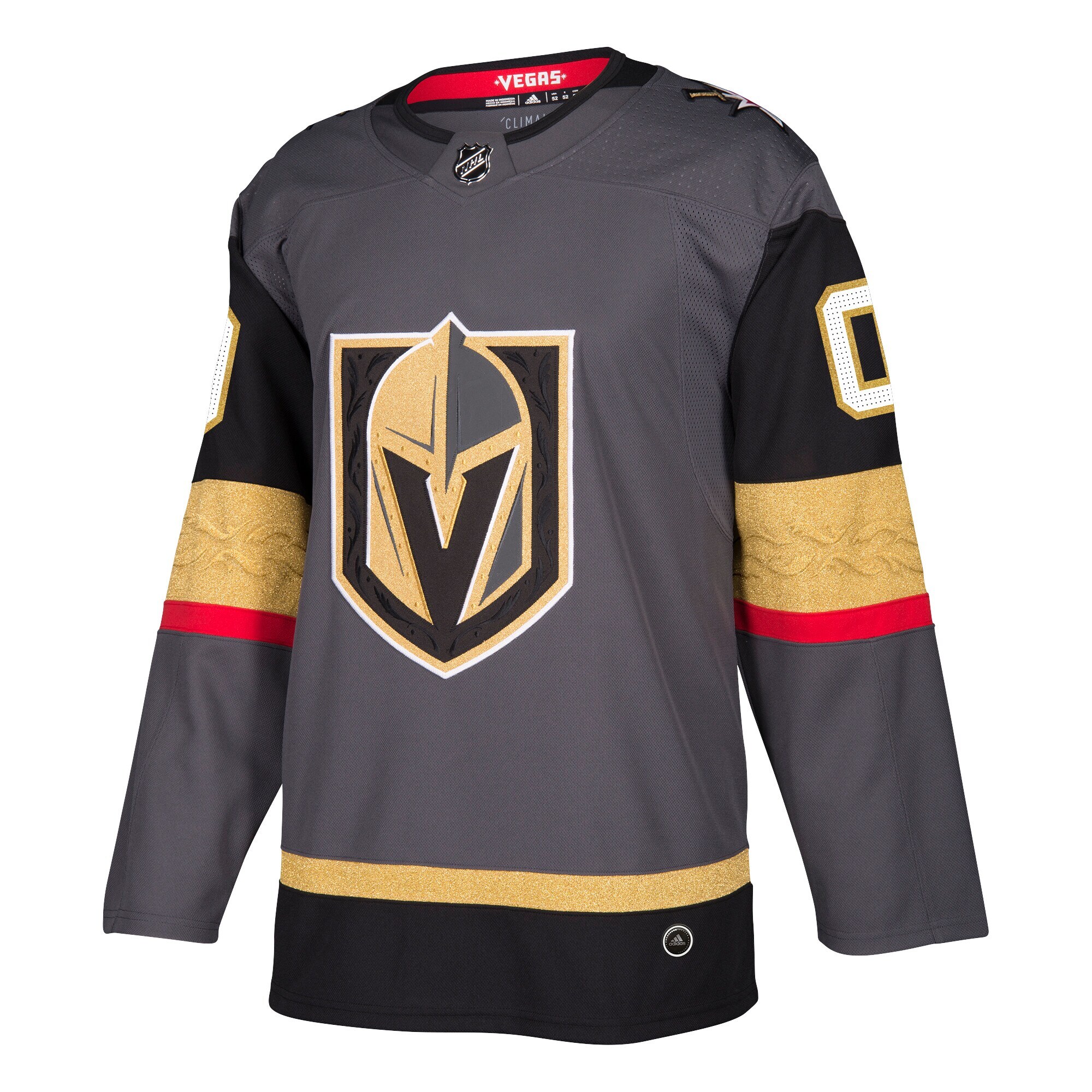 Alternative view of Adidas Knights Gray Jersey - Authentic NHL Gear