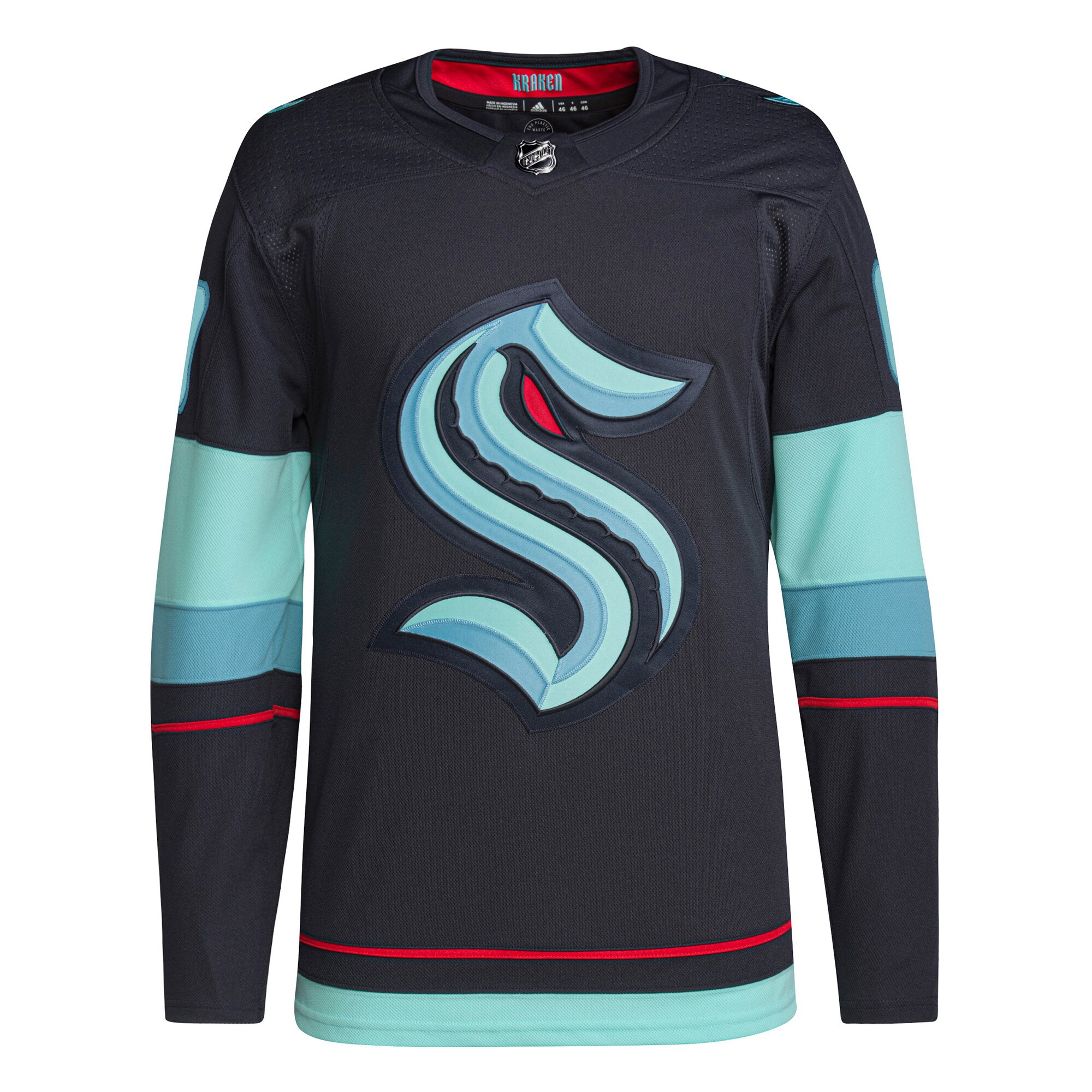 Alternative view of Adidas Kraken Navy Jersey - Authentic NHL Gear