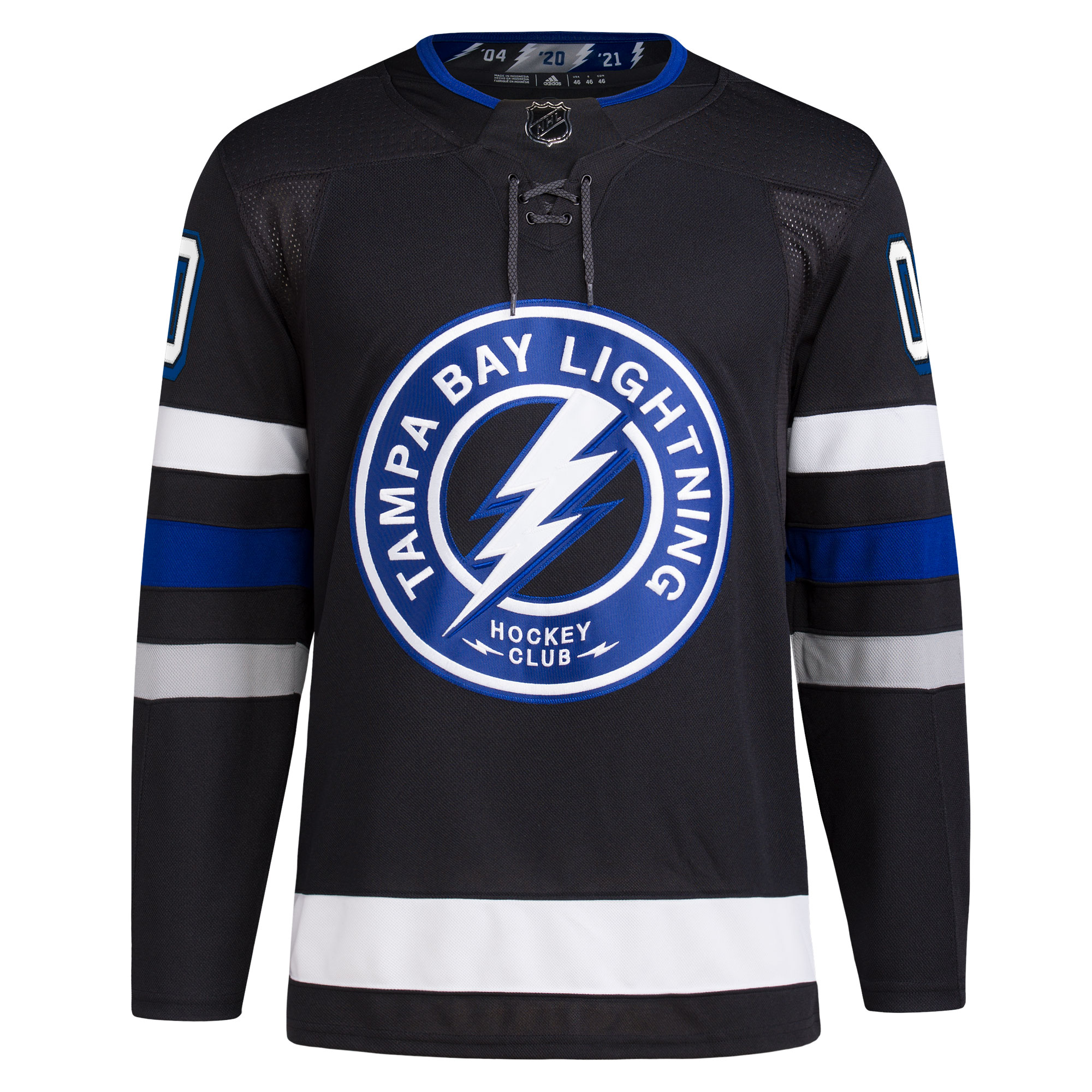 Alternative view of adidas Lightning Black Alternate Jersey - Adidas Tampa Bay Lightning