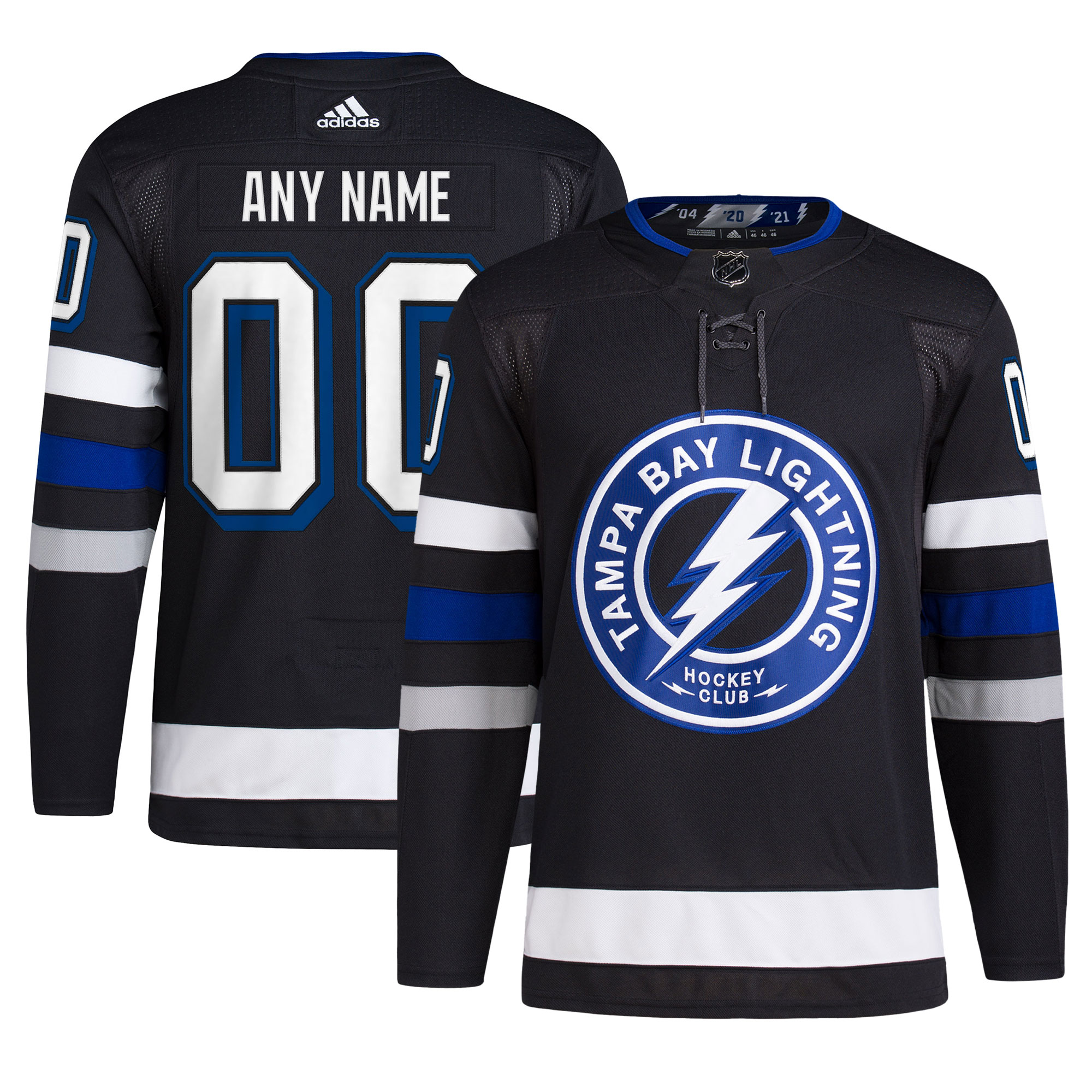 adidas Lightning Black Alternate Jersey - Adidas Tampa Bay Lightning