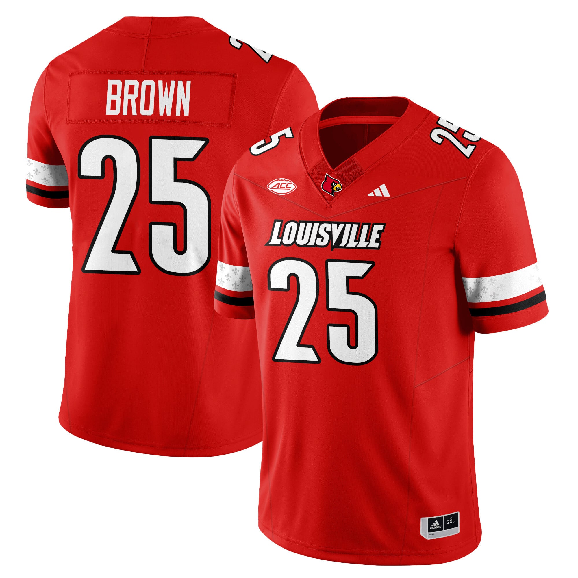 Alternative view of Adidas Louisville Cardinals #0 Bell Red Jersey