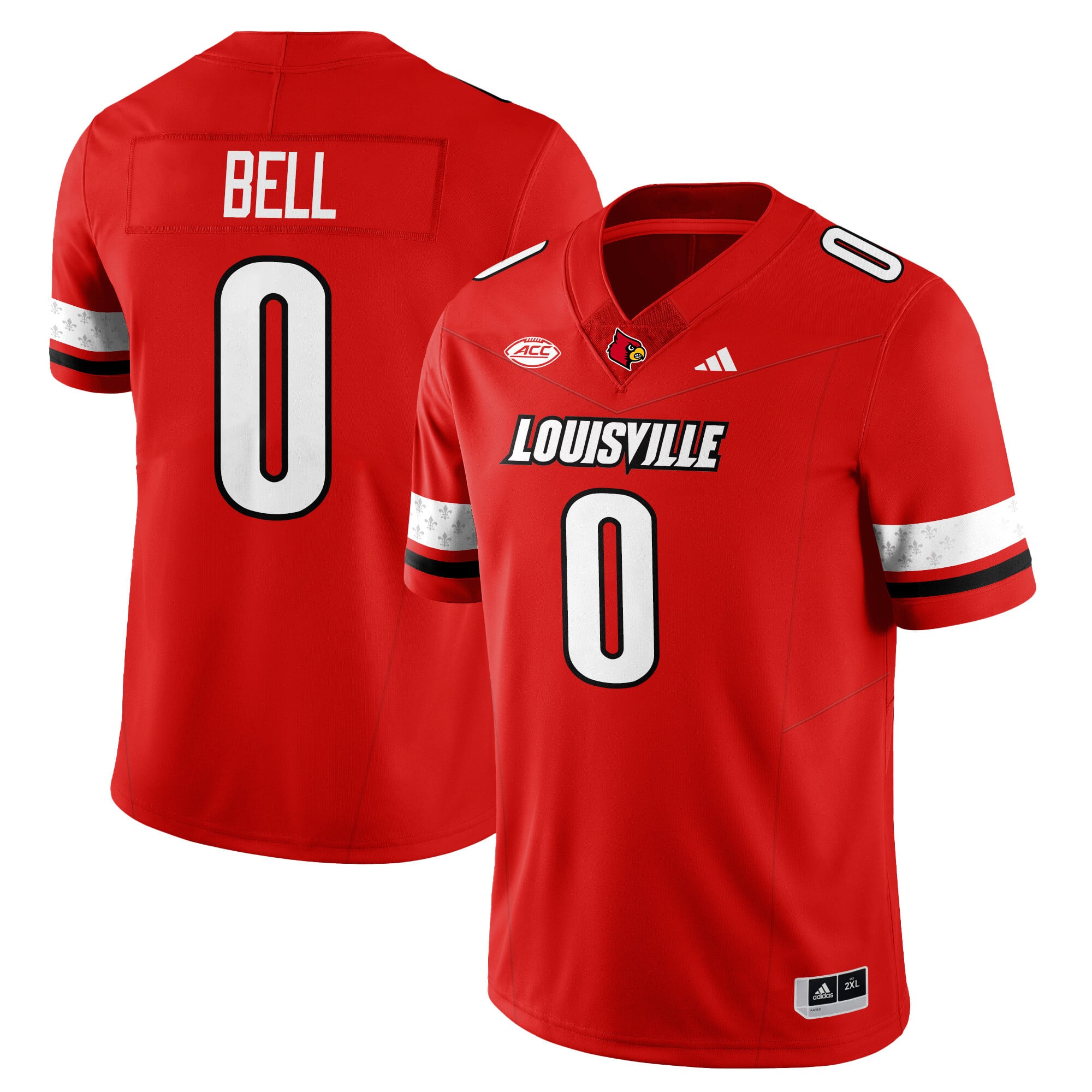 Adidas Louisville Cardinals #0 Bell Red Jersey