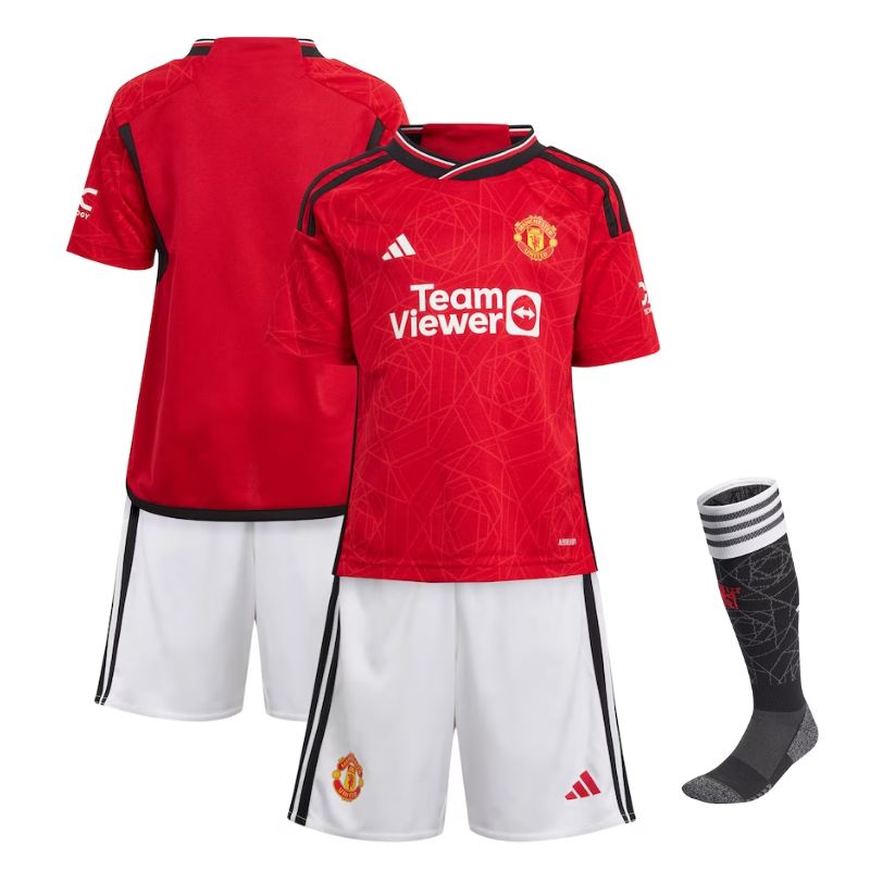 Adidas Man Utd Kids Home Kit 2024 | Amazing 3-Piece Set for Young Fans