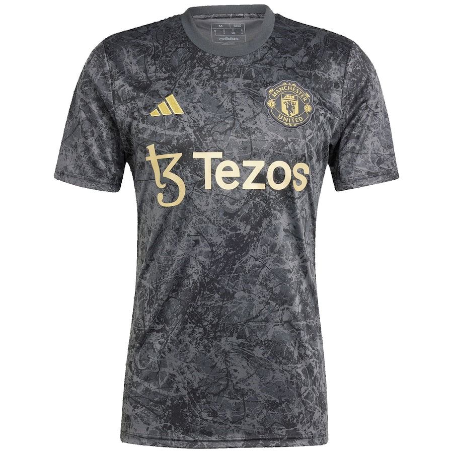 Alternative view of Adidas Manchester United Black Gold Pre-Match Top 2023/24 - Ultimate Fan Gear