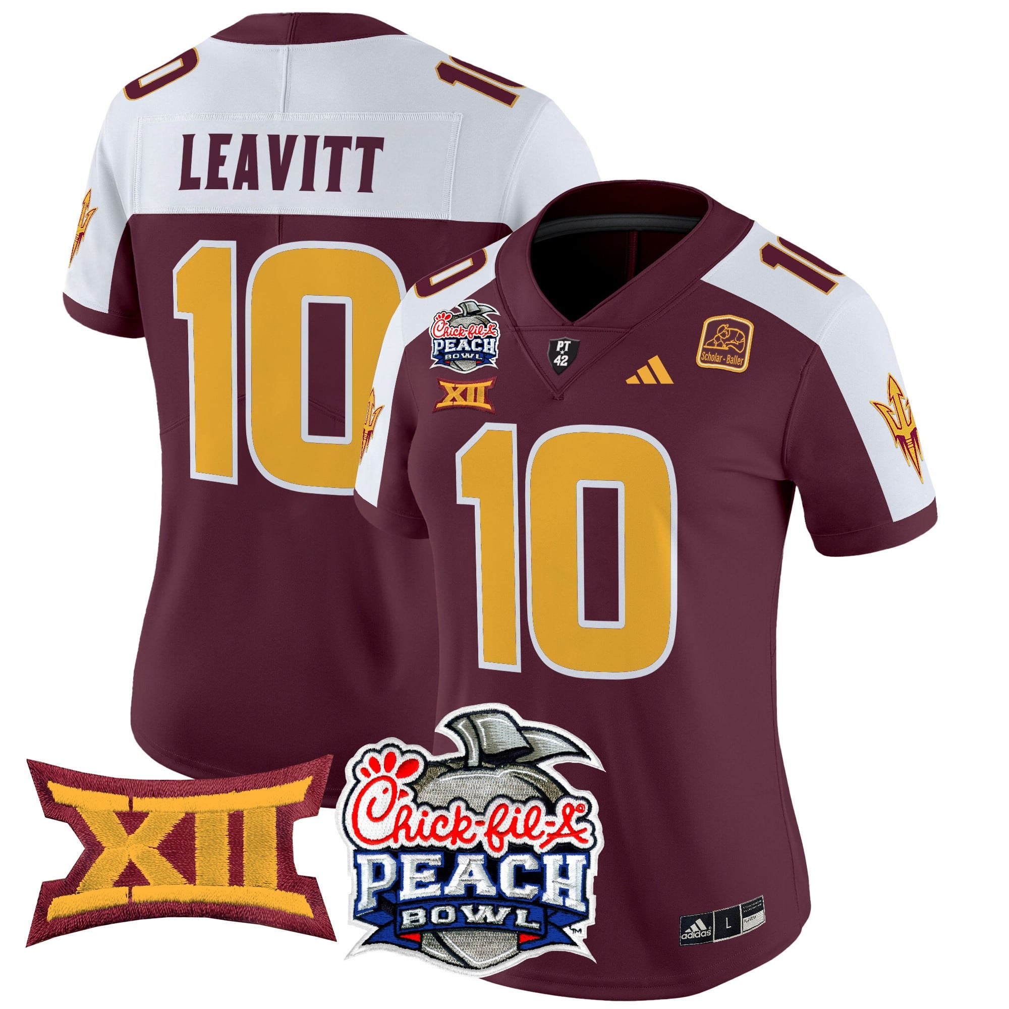 Adidas Maroon Arizona State Jersey - Adidas Leavitt #10 Arizona State