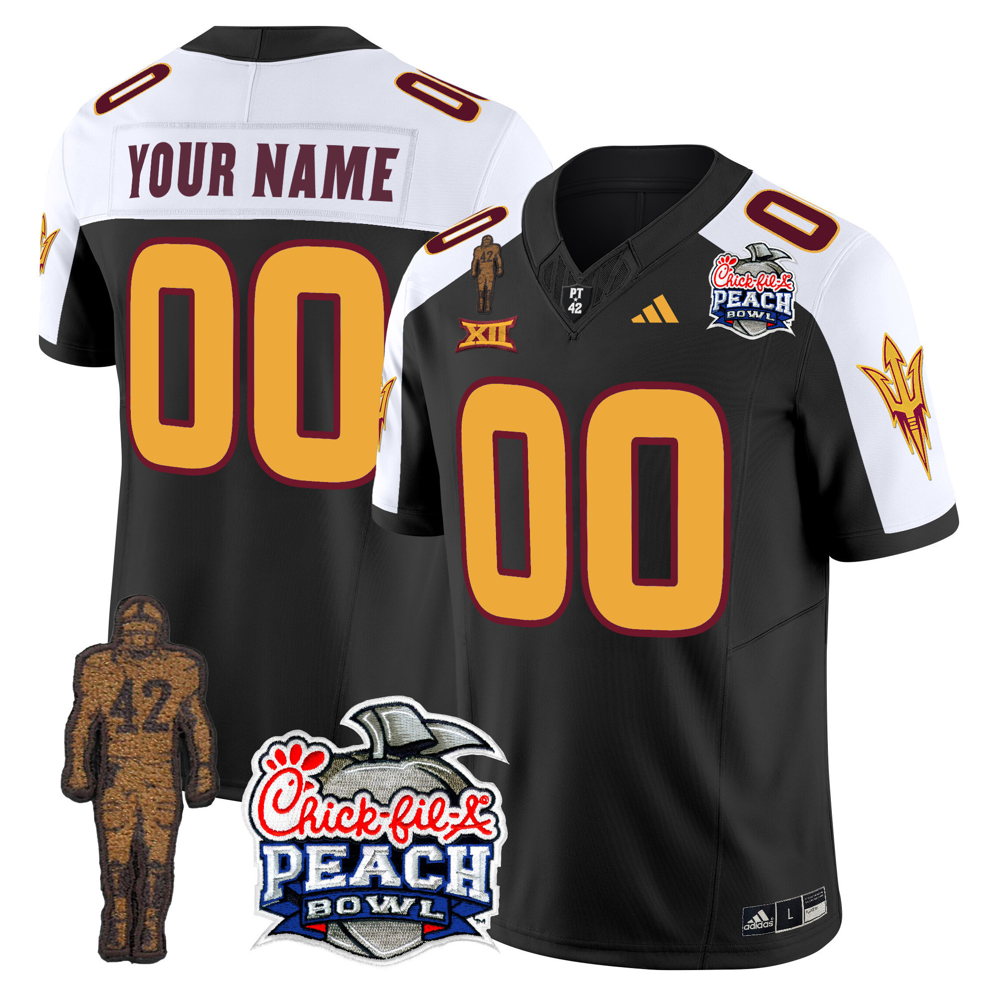 Alternative view of Adidas Maroon Sun Devils Jersey - Adidas Arizona State Sun Devils