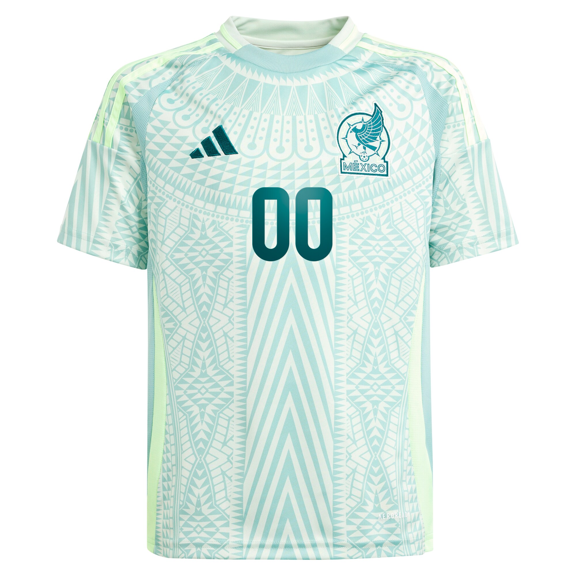 Alternative view of Adidas Mexico 2024 Pre-Match Jersey - Light Green Pattern