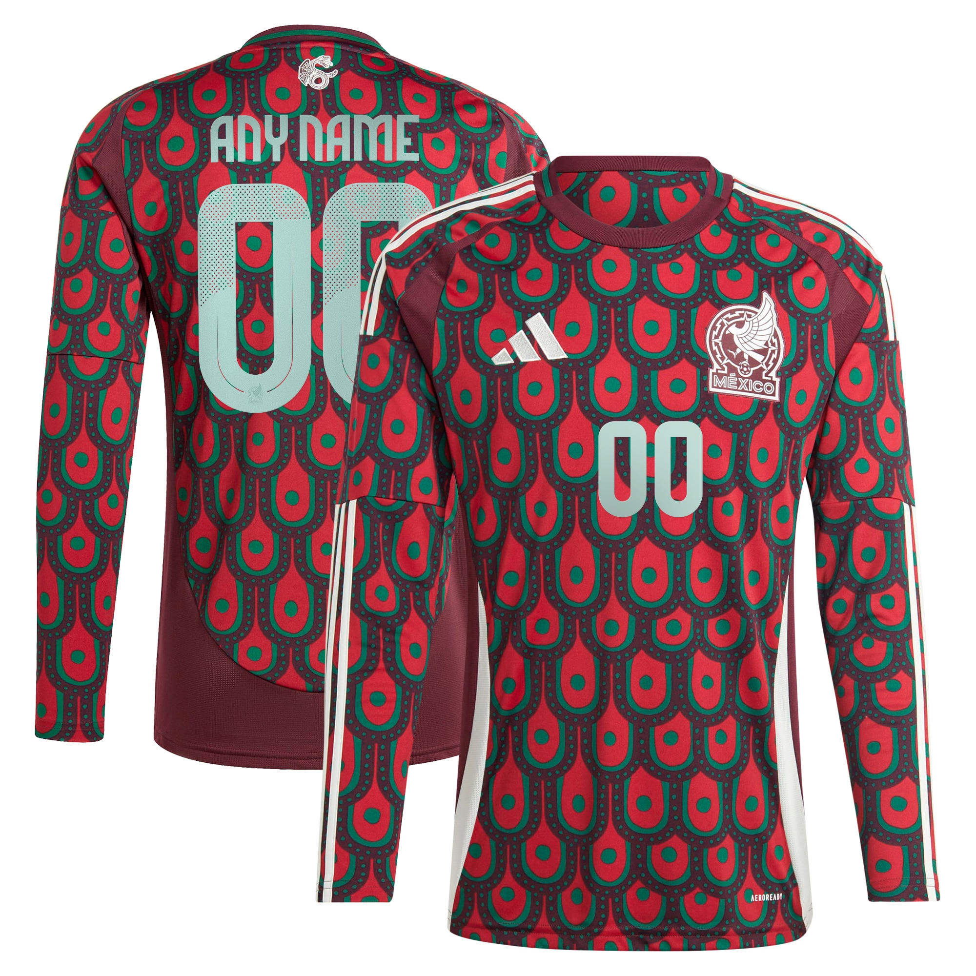 Adidas Mexico Red Jersey Long Sleeve - Adidas Mexico 2024 Red Away