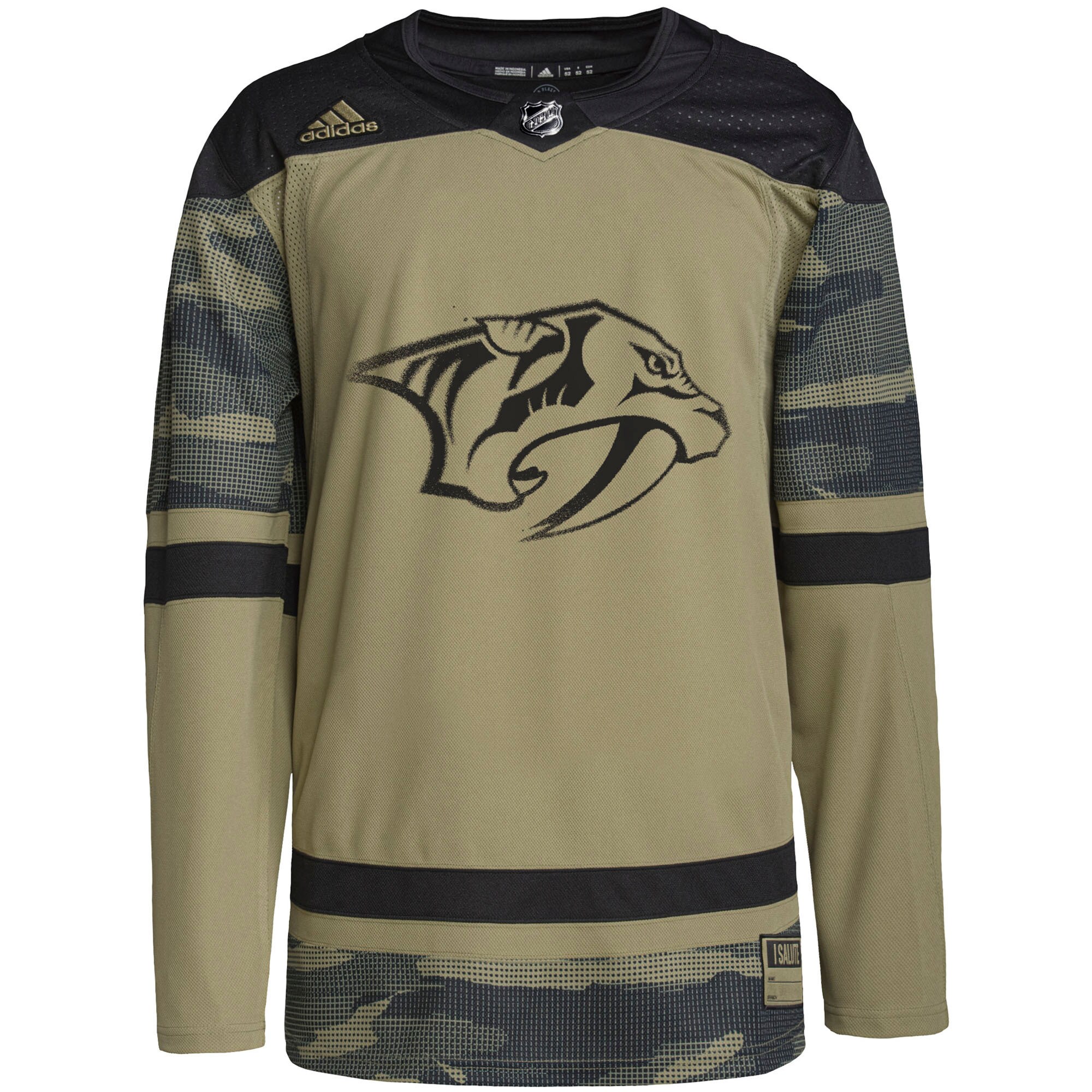 Alternative view of Adidas Nashville Predators Amazing Camo Hockey Jersey 2024