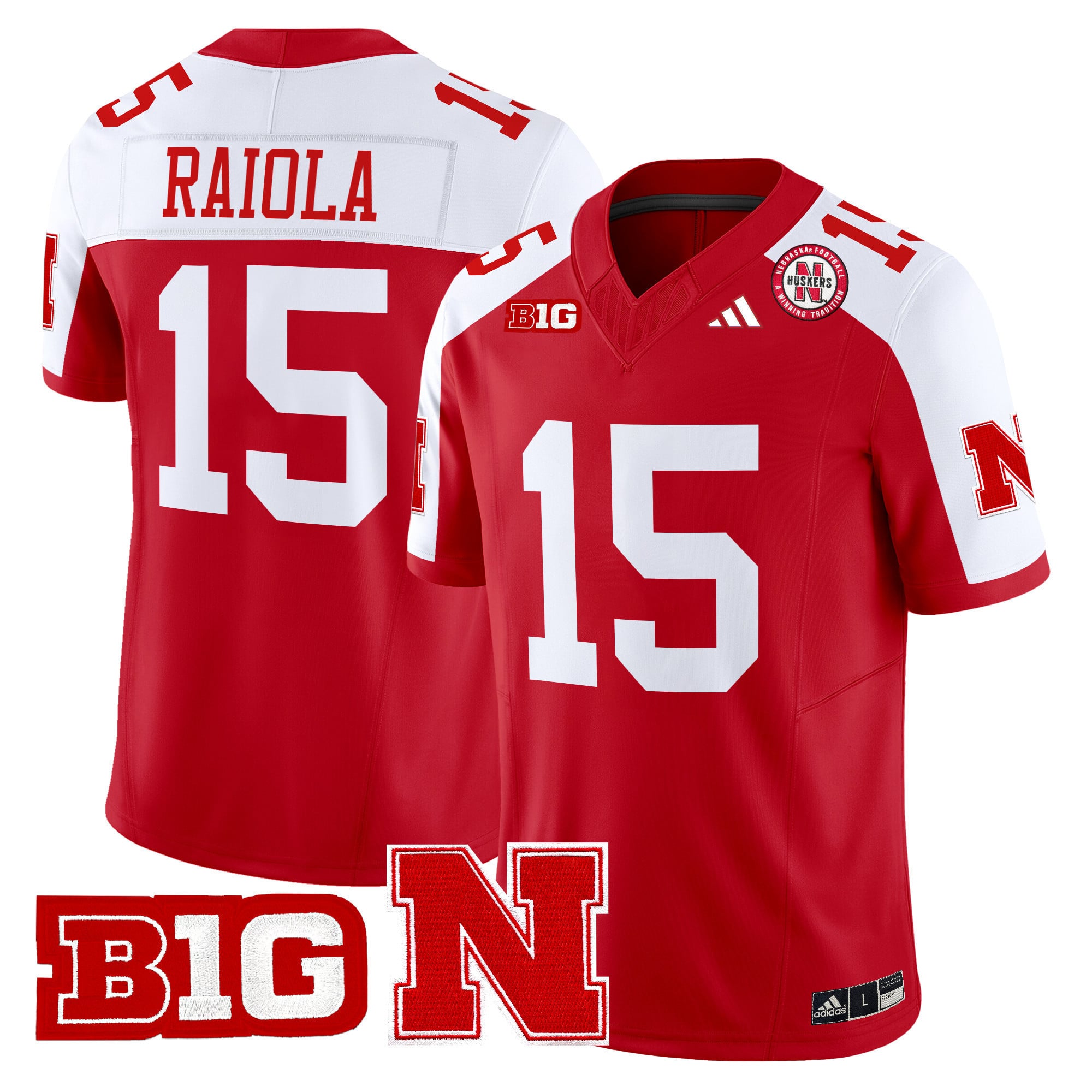 Adidas Nebraska #15 Jersey - Adidas Nebraska Cornhuskers #15 Red