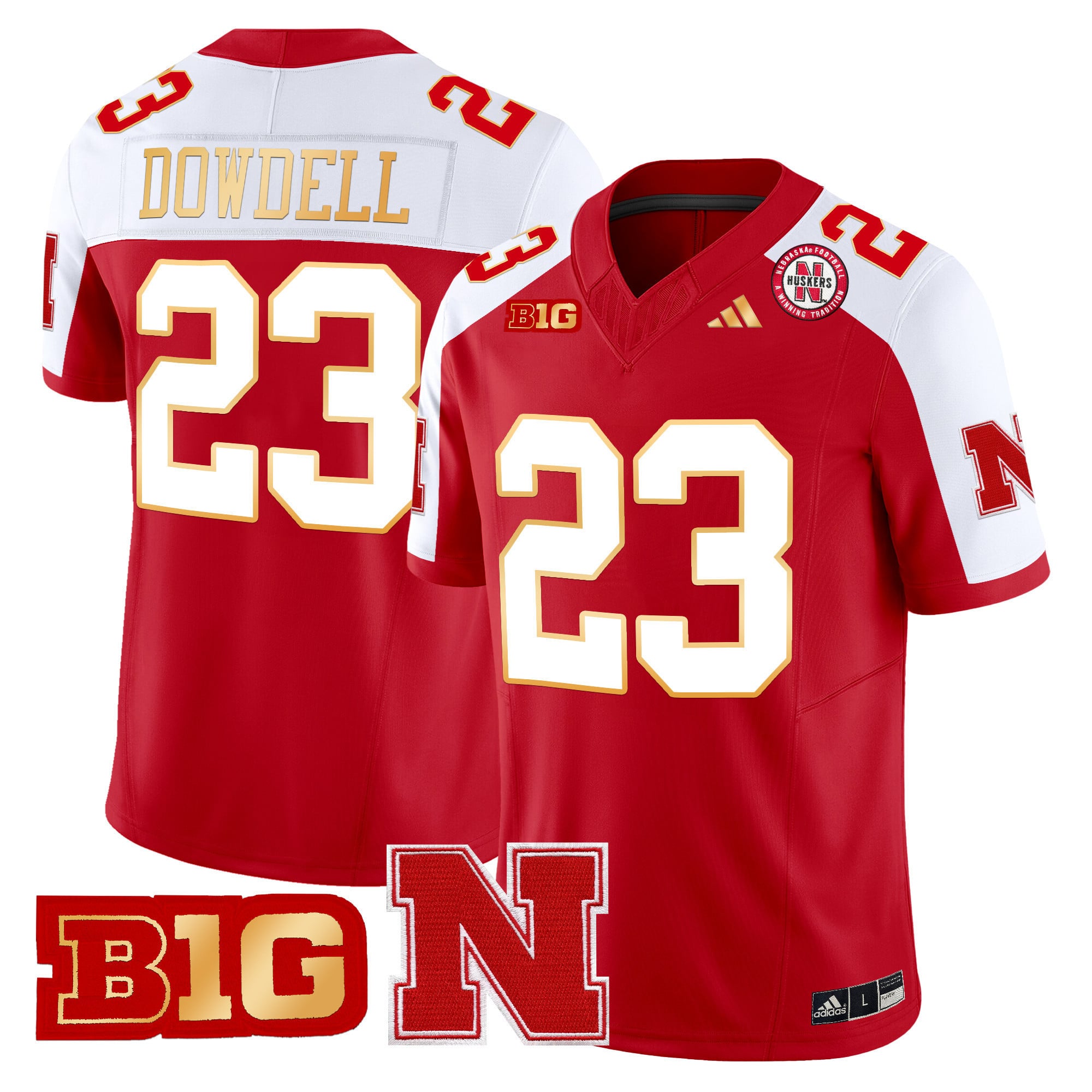 Alternative view of adidas Nebraska Huskers Raiola Jersey - Adidas Nebraska Huskers Raiola