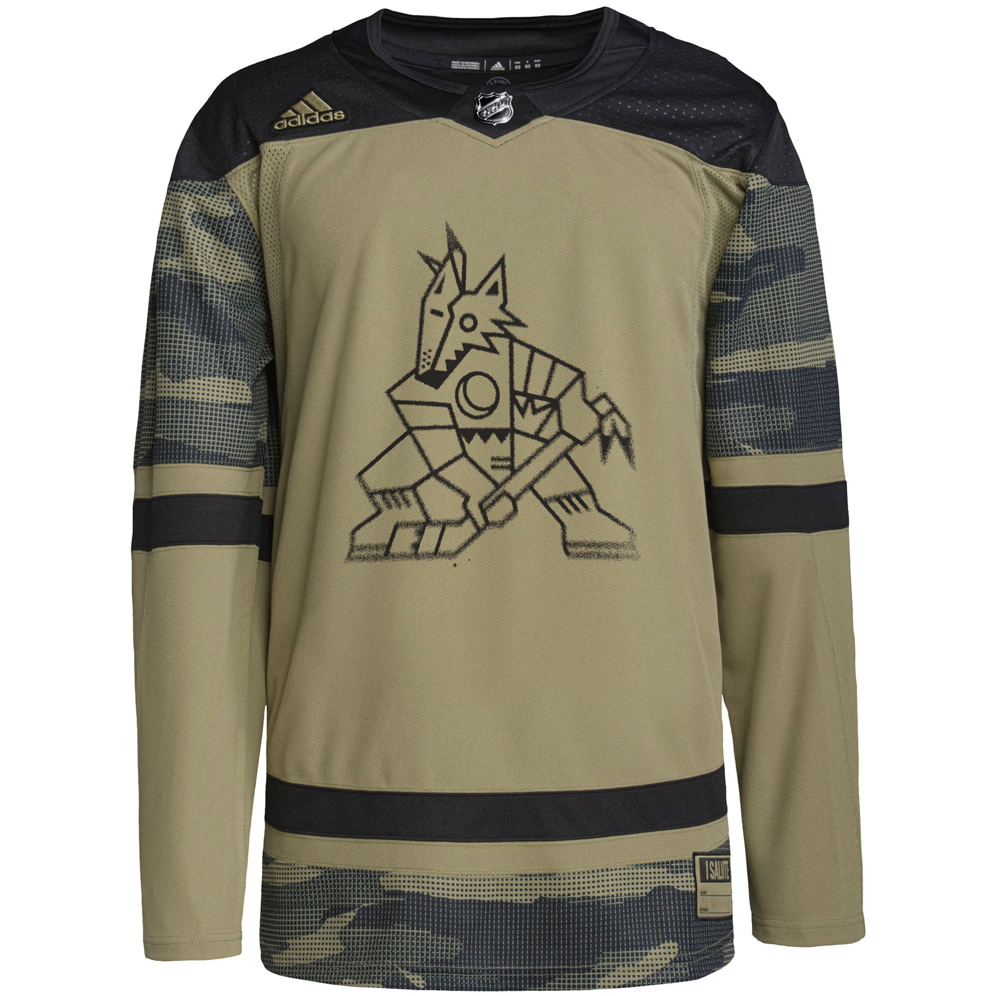 Alternative view of Adidas NHL Coyotes Olive Jersey - Custom Name & Number