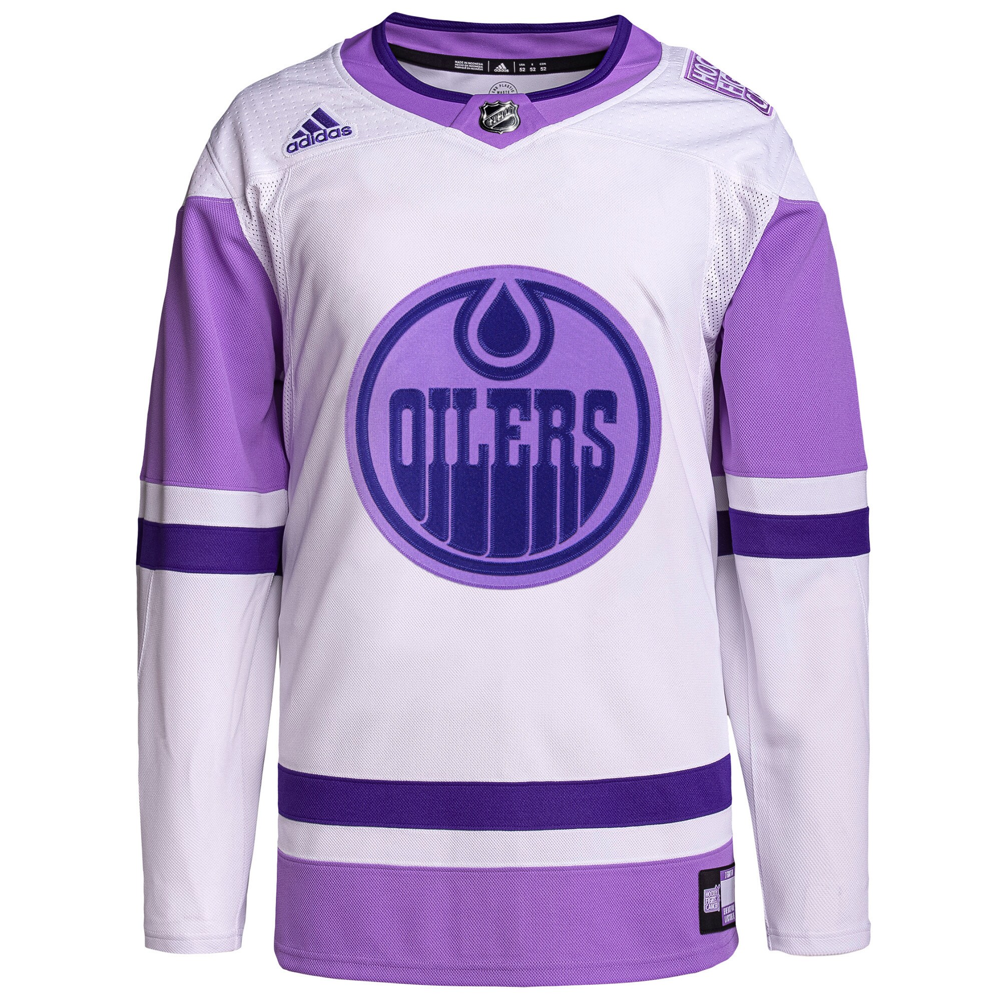 Alternative view of Adidas Oilers Lilac Jersey - Adidas Oilers White/Lilac Jersey
