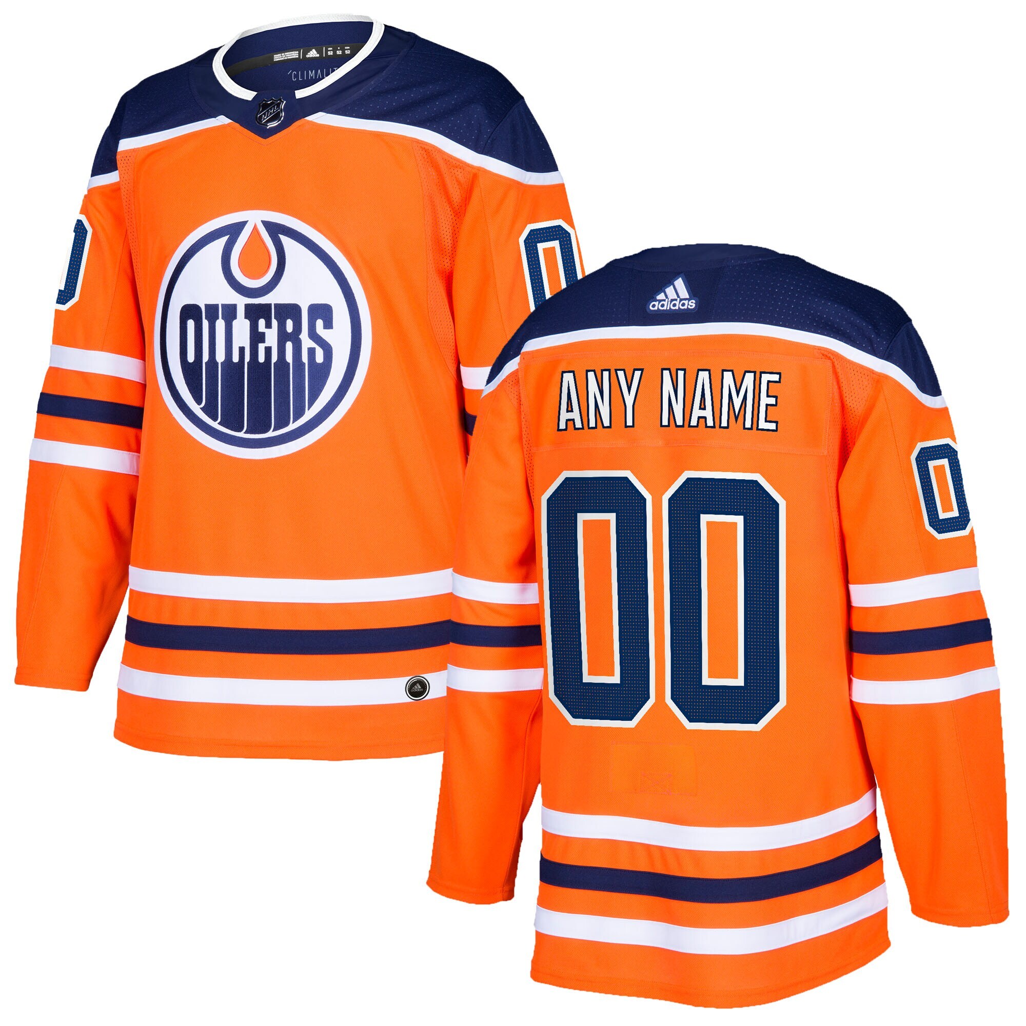 Adidas Oilers Orange Authentic - Customizable Hockey Jersey