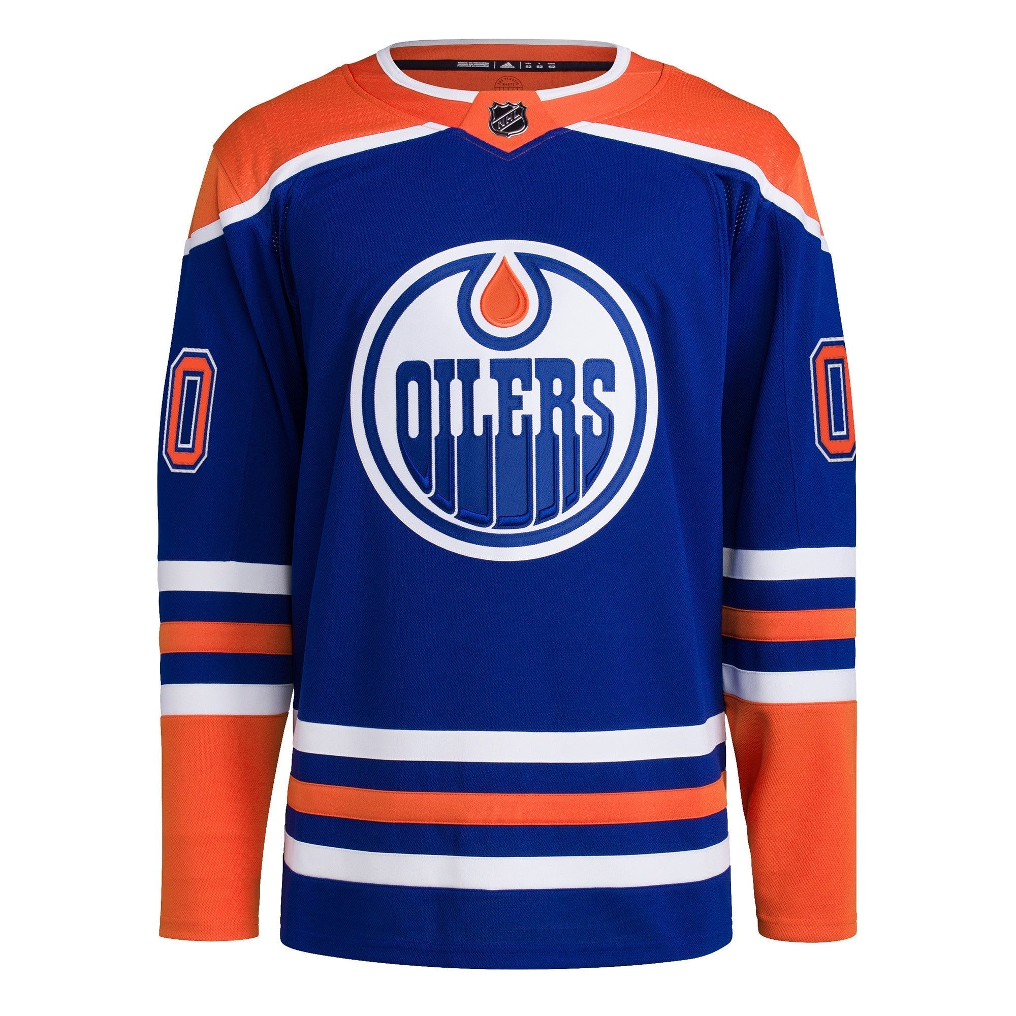 Alternative view of Adidas Oilers Royal Blue Jersey - Authentic NHL Style