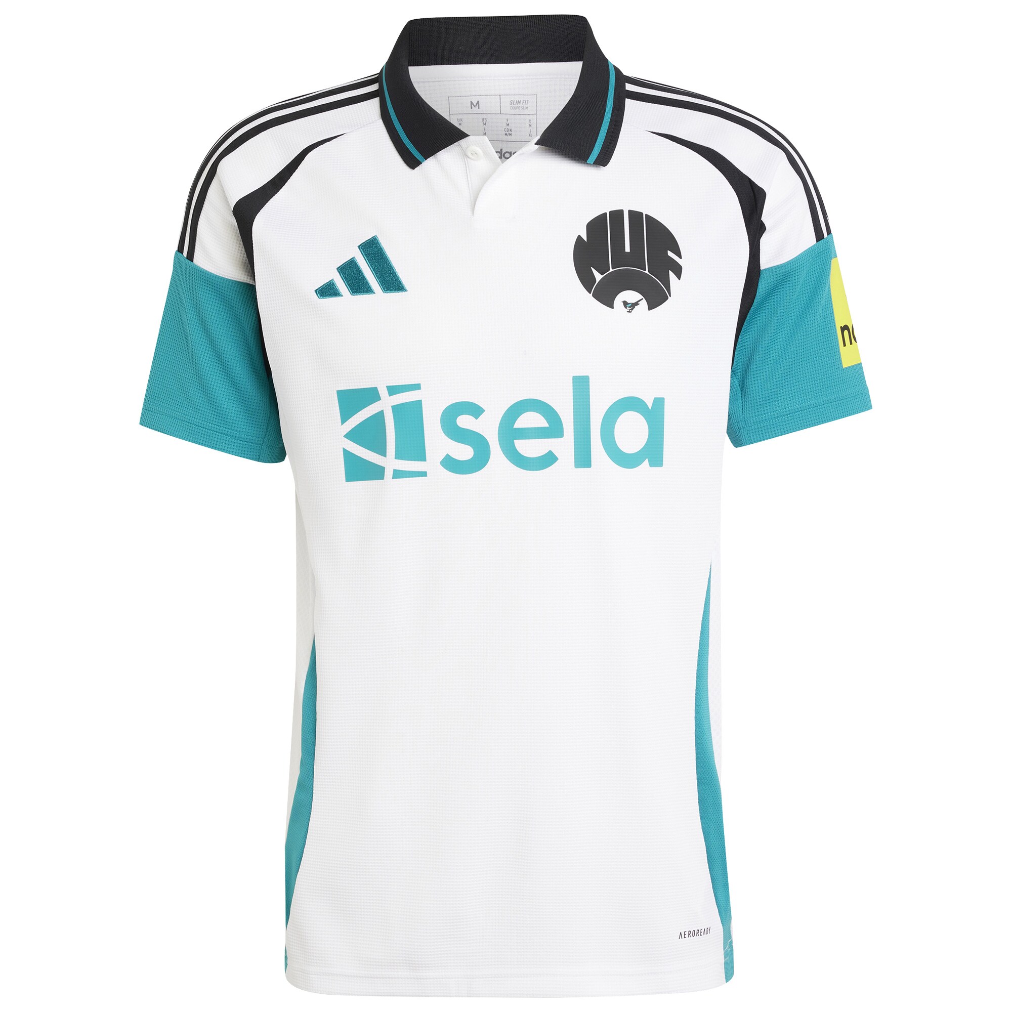 Alternative view of Adidas Teal Club Polo Jersey - Adidas White & Teal 2024 Club Polo