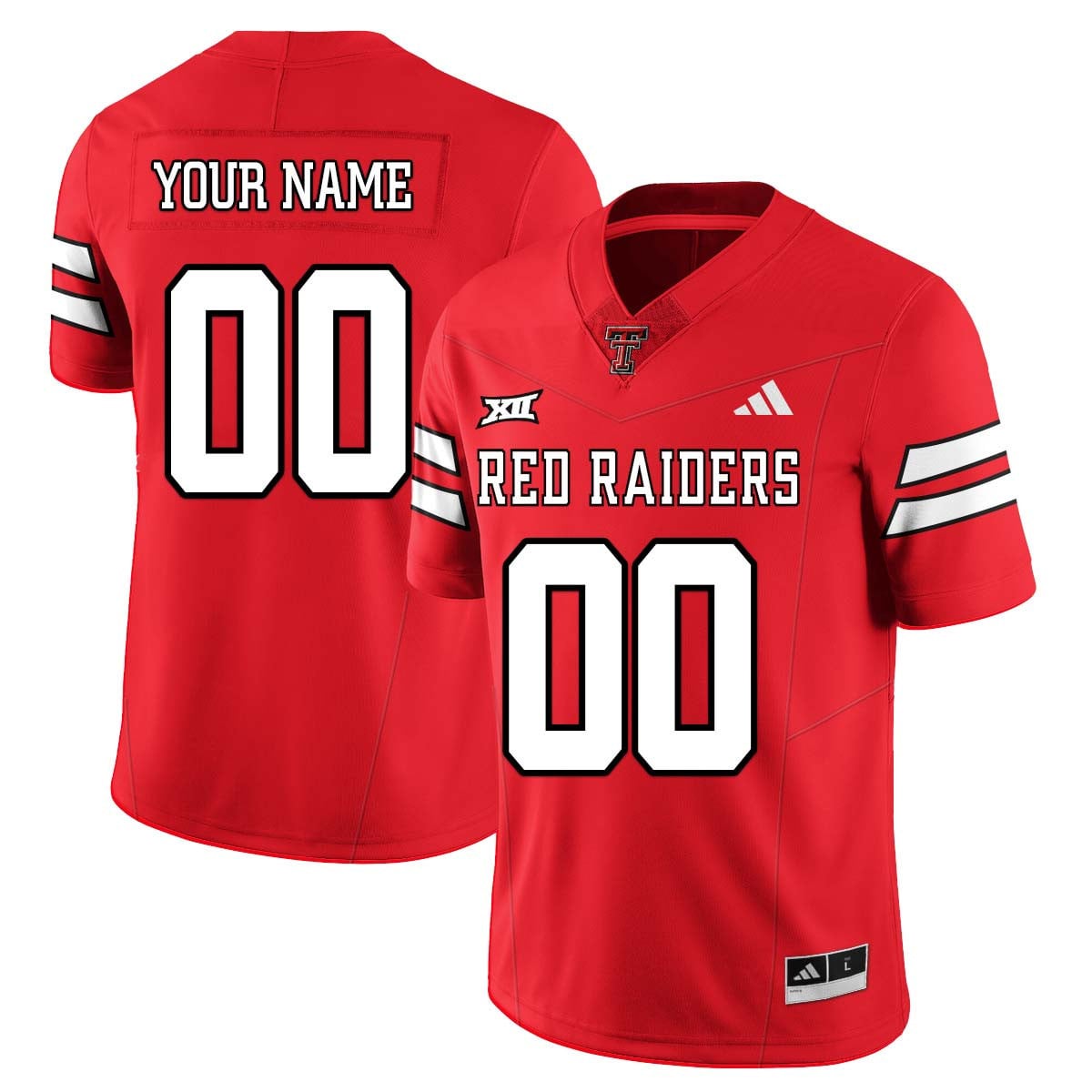 Alternative view of Adidas Texas Tech Jersey - White Replica