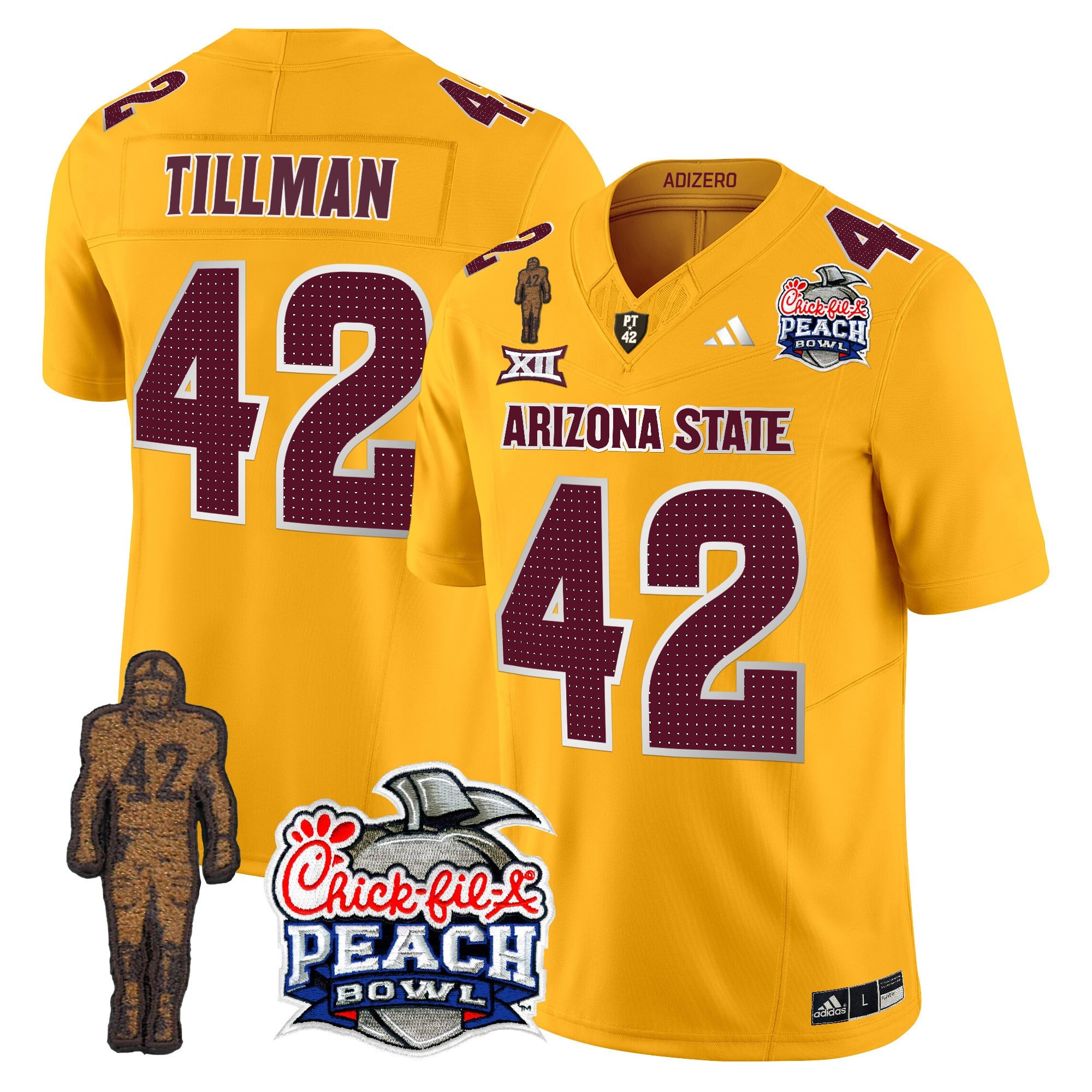 Adidas Tillman Arizona State Jersey - Gold Peach Bowl #42