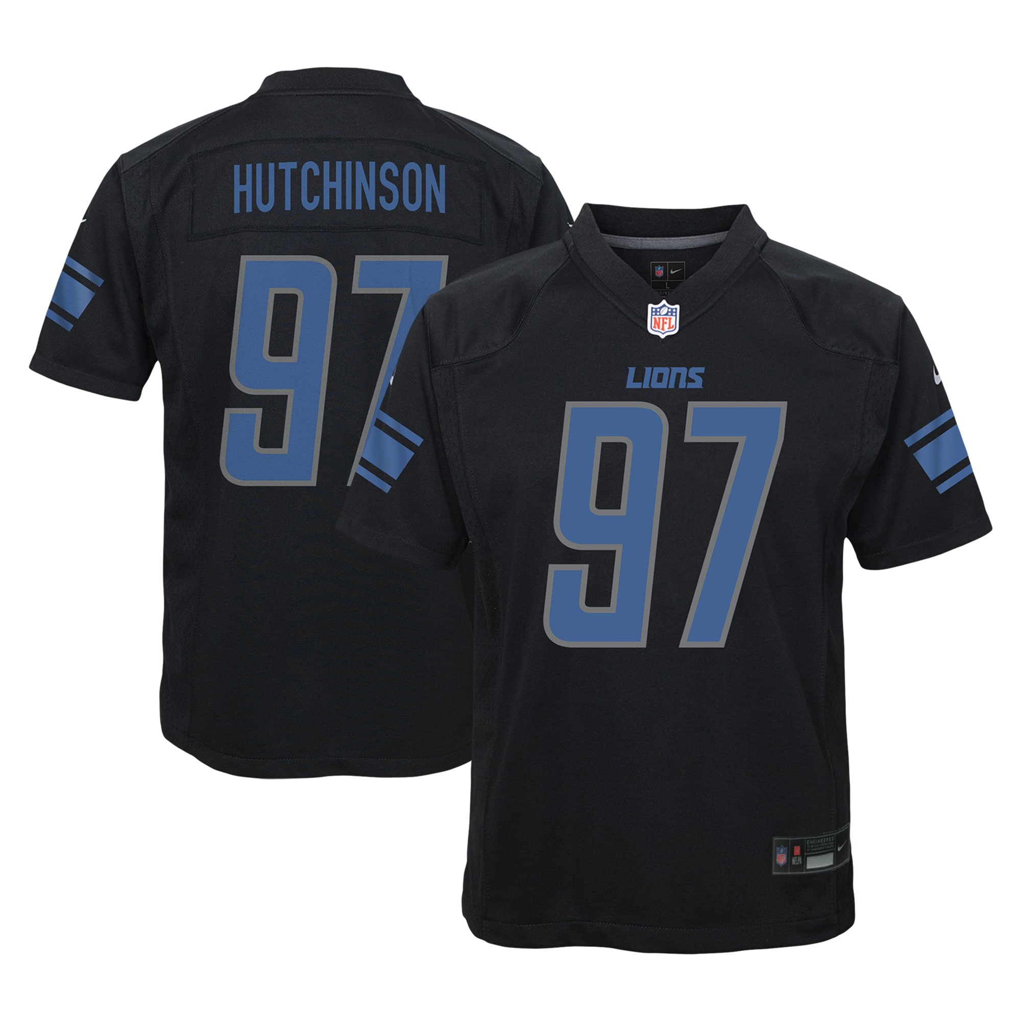 Aidan Hutchinson Detroit Lions Youth Game Jersey - Black