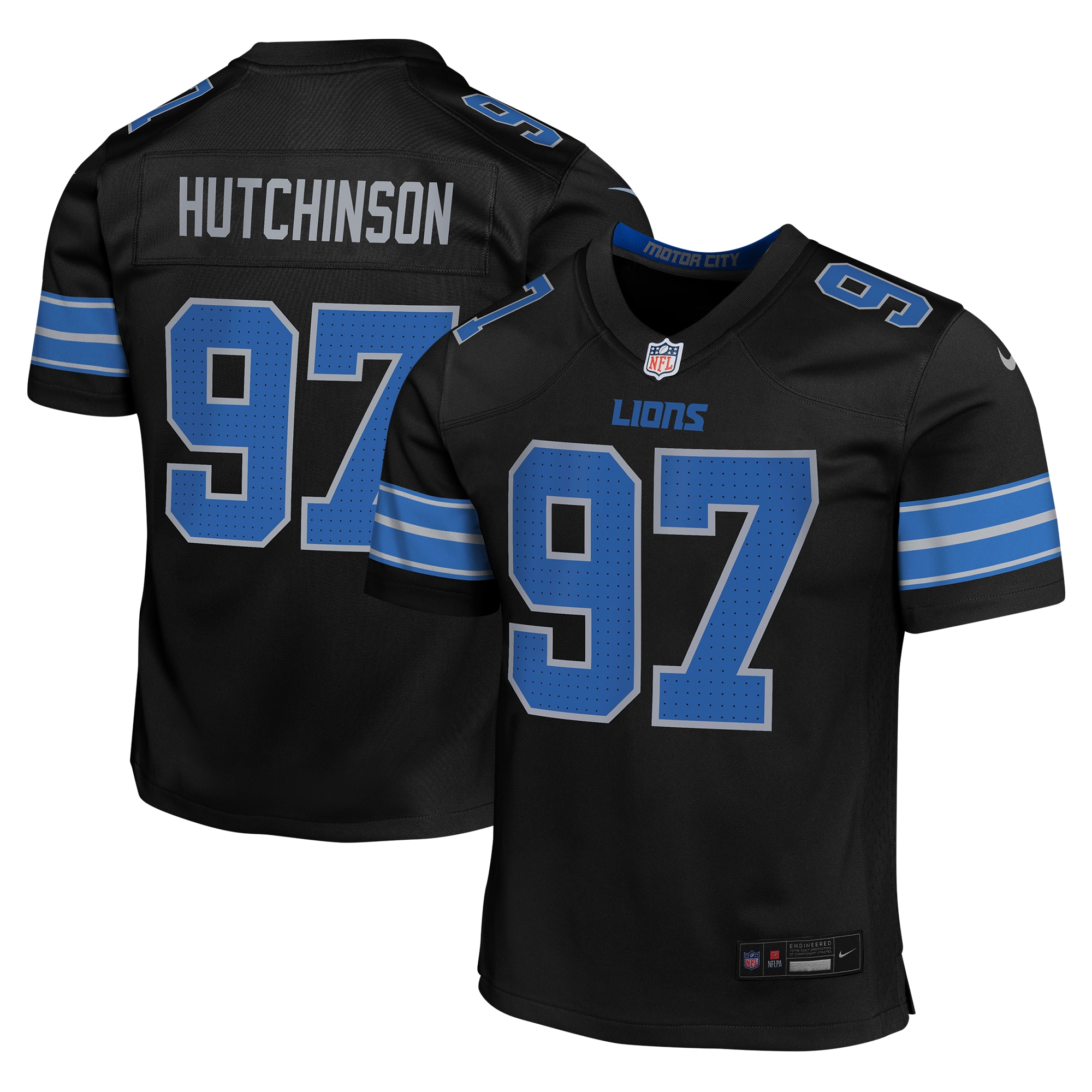 Aidan Hutchinson Detroit Lions Youth Game Jersey - Black